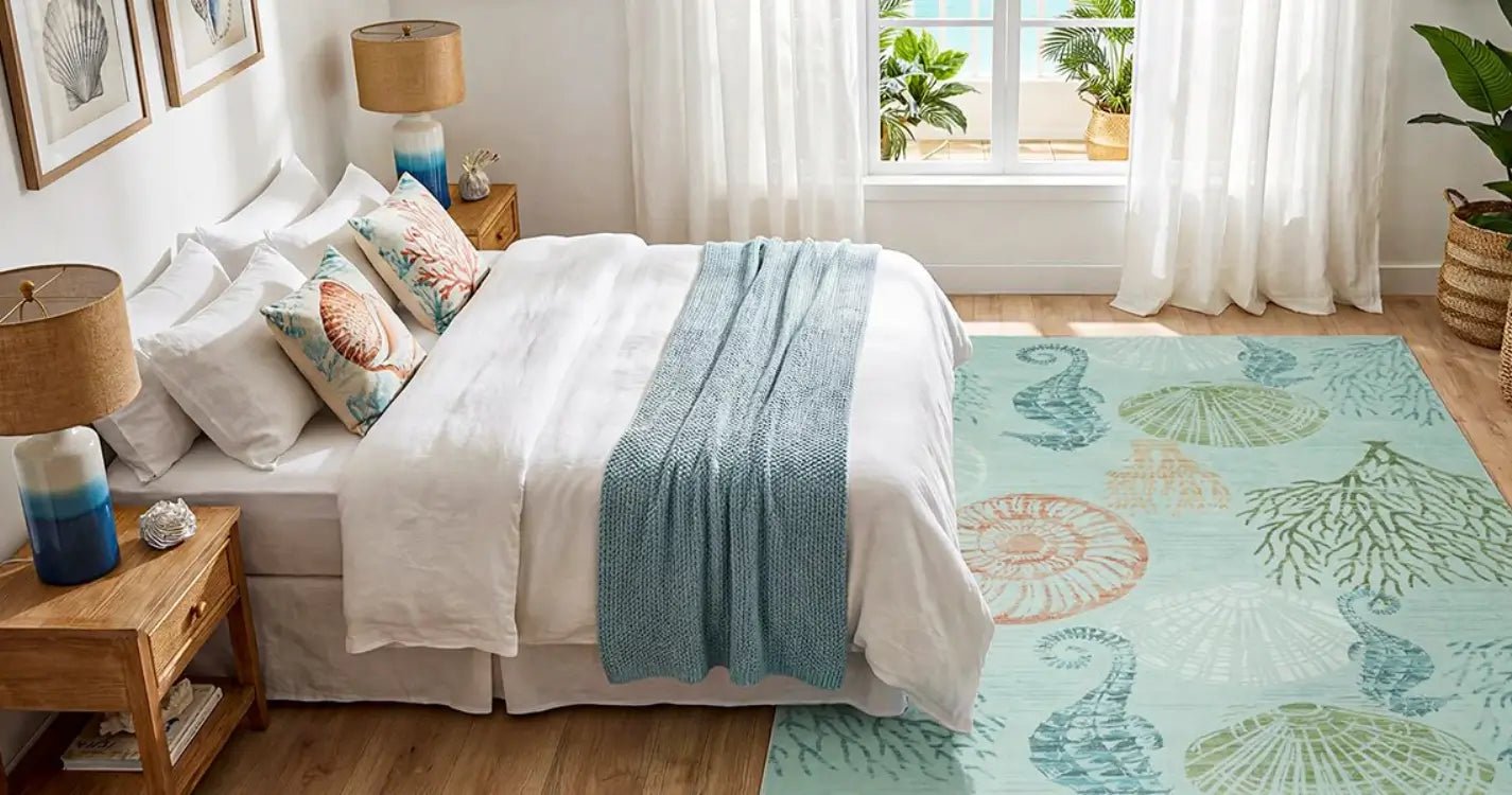 What Size Rug Goes Under a Queen Bed? 6×9, 8×10, and 9×12 Compared