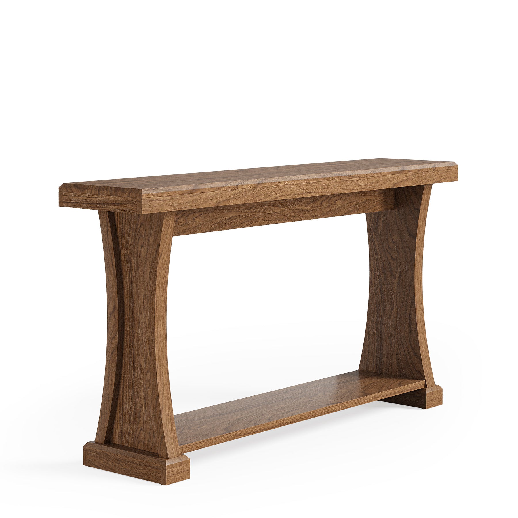 2-Tier Console Table, 63” Narrow Entryway Sofa Table with Storage Shelf