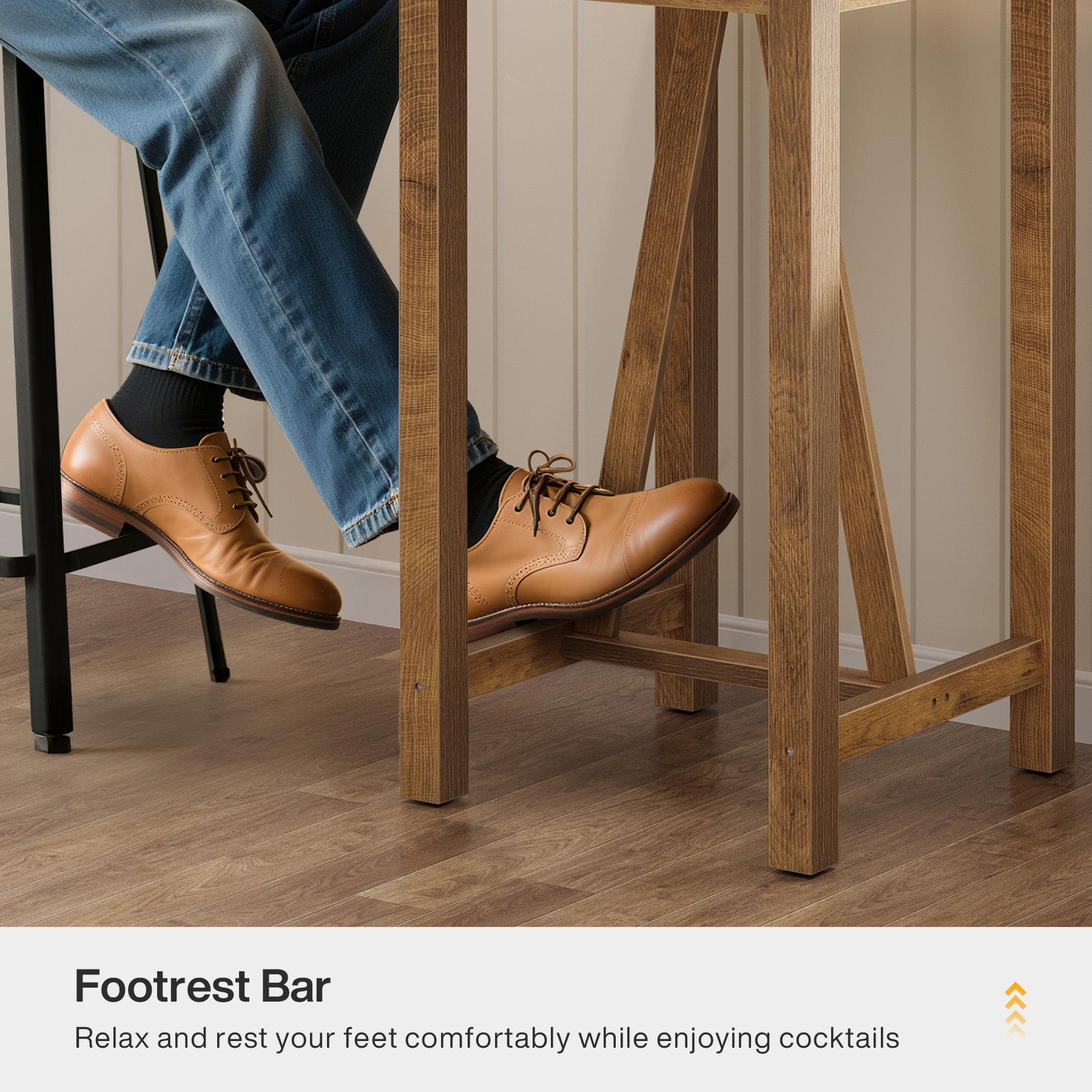 Square Bar Table, 39.4" Tall Counter Height Pub Table Cocktail Table Tribesigns