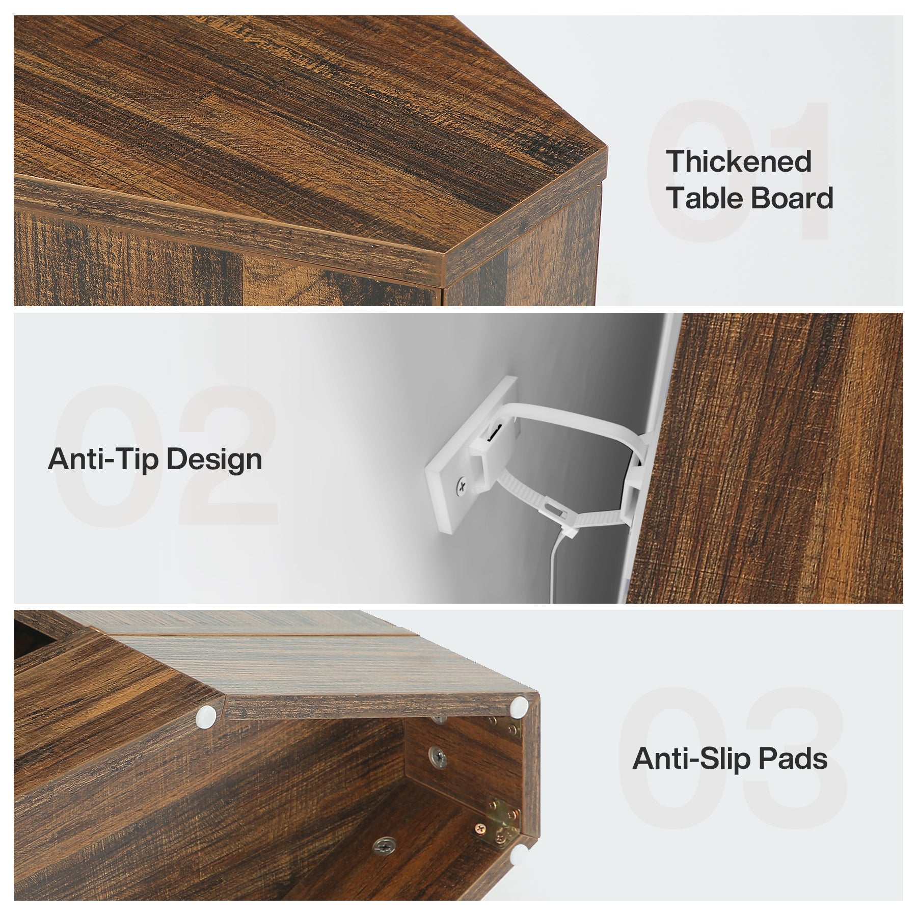 63" Console Table, Sofa Table Behind Couch Entryway Table with LED & Outlet Tribesigns