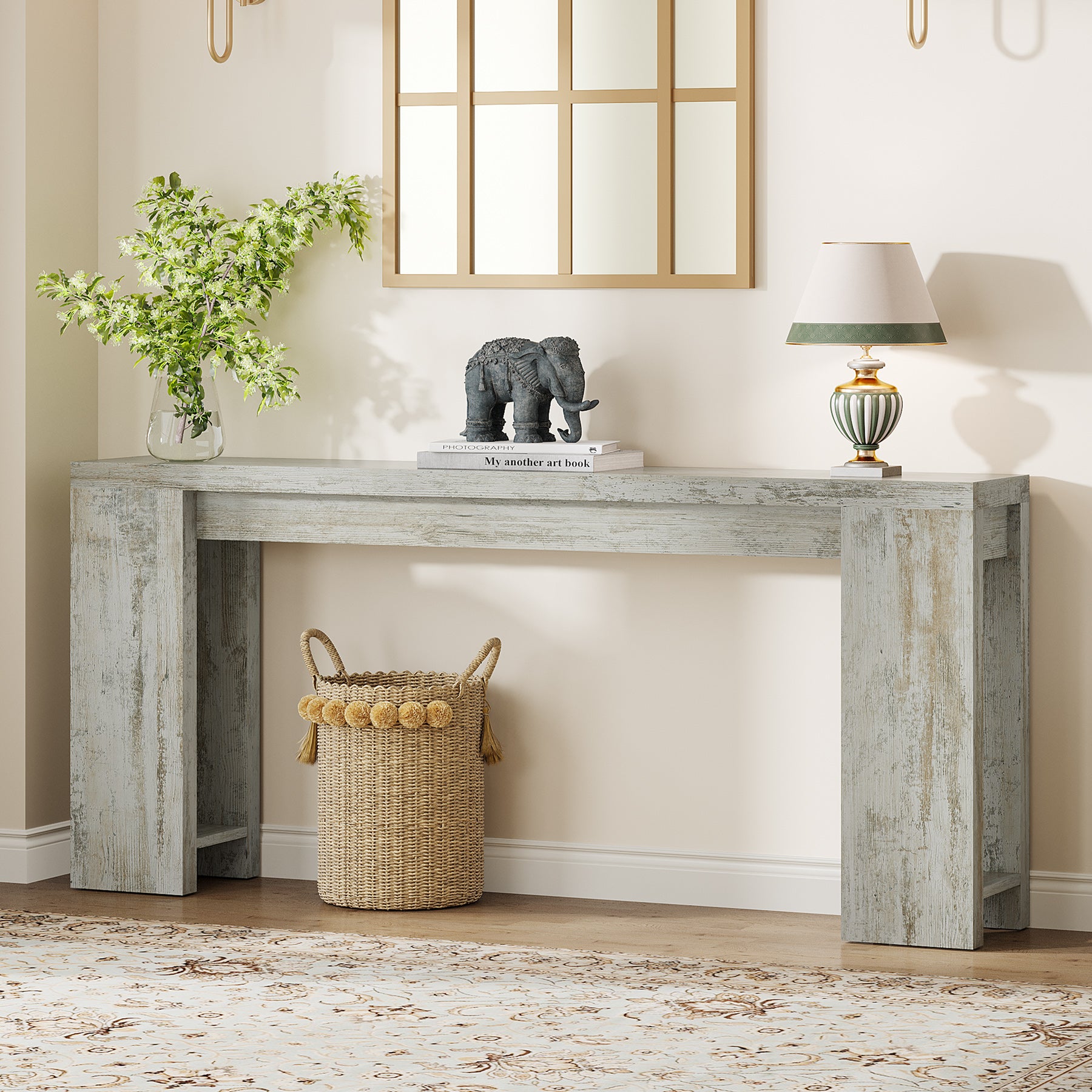 Tribesigns 70.9" Extra Long Console Table, Farmhouse Narrow Sofa Table for Entryway