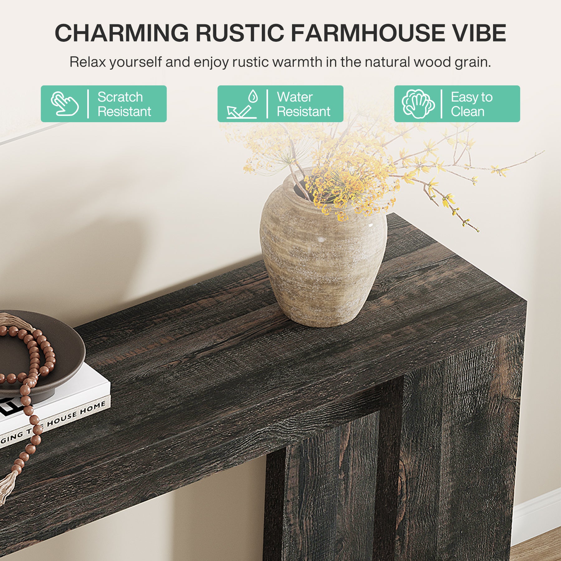 Tribesigns 70.9" Extra Long Console Table, Farmhouse Narrow Sofa Table for Entryway