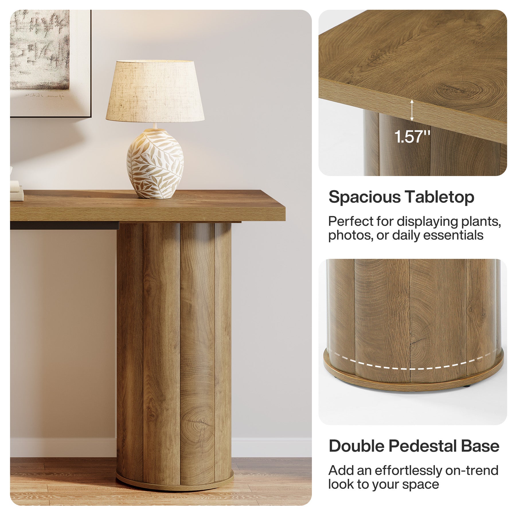 70.87" Console Table, Rectangular Sofa Entryway Table for Living Room