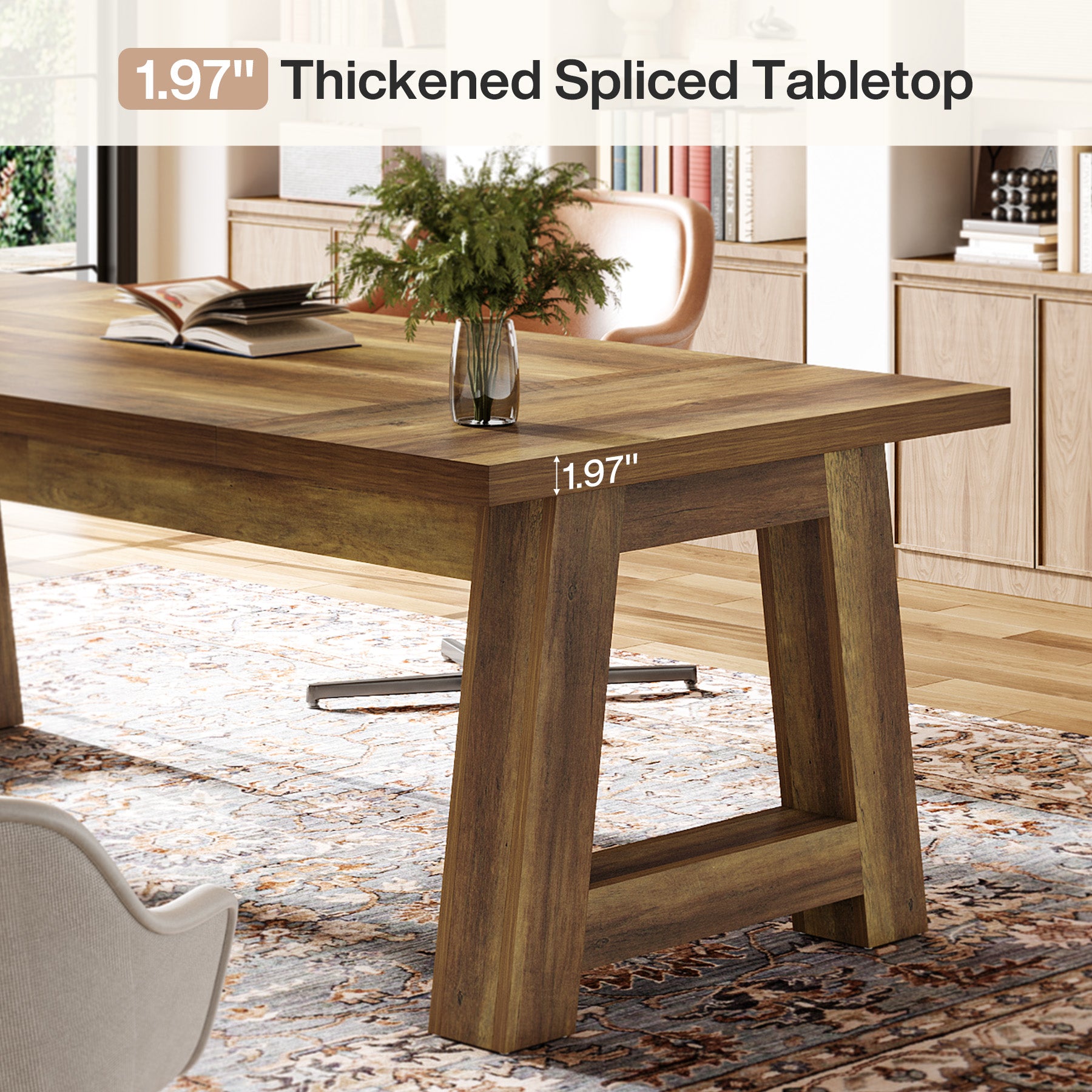 70.5" Executive Desk, Large Office Computer Desk with Thickened Frame Tribesigns