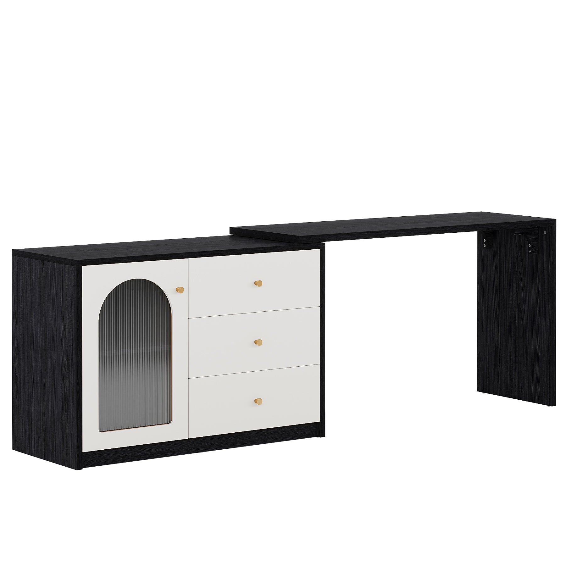 Modern Makeup Vanity, Dressing Table with 3 Drawers and Cabinet