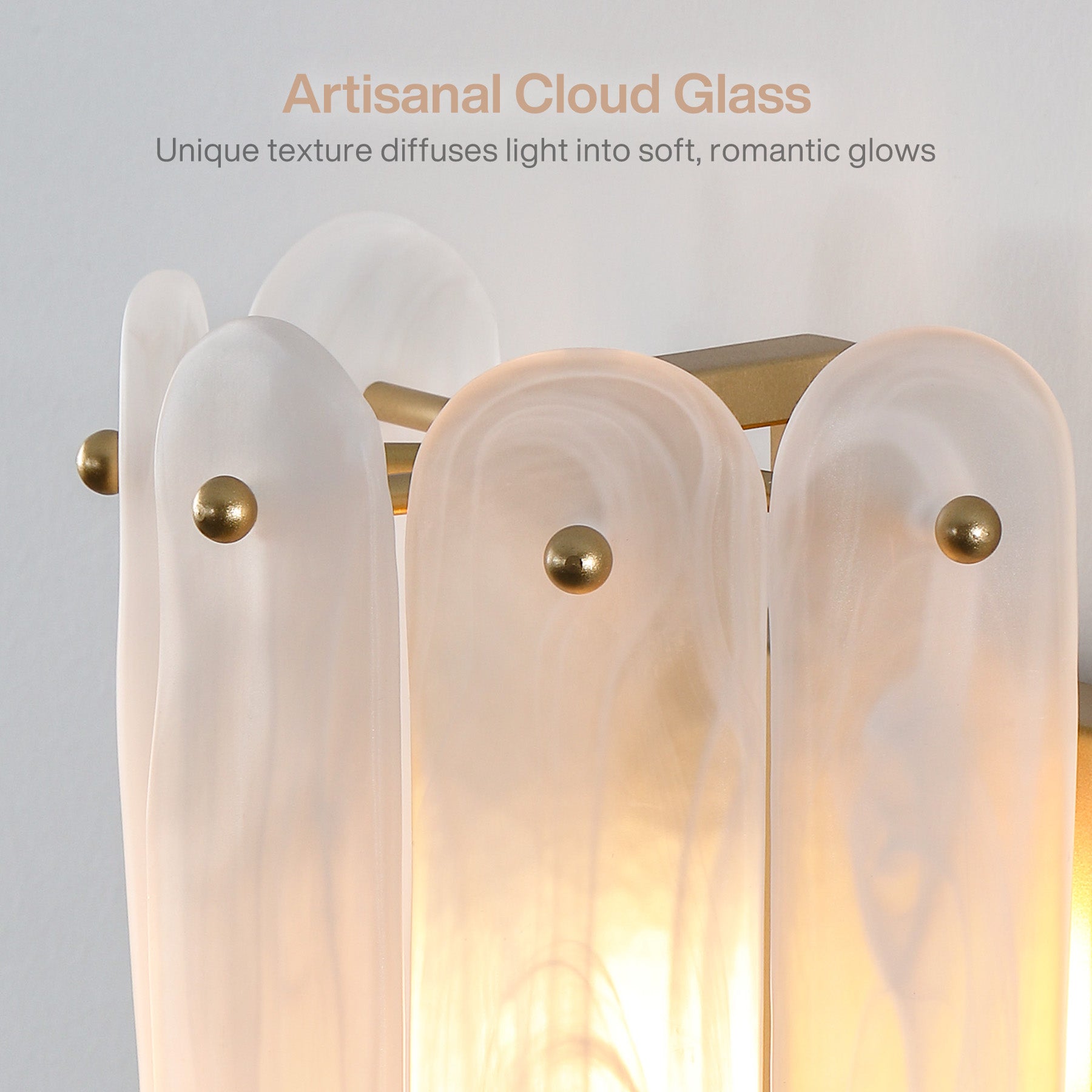 2-Light Modern Wall Sconce, 13.78" Wall Light Fixture with Glass Shade