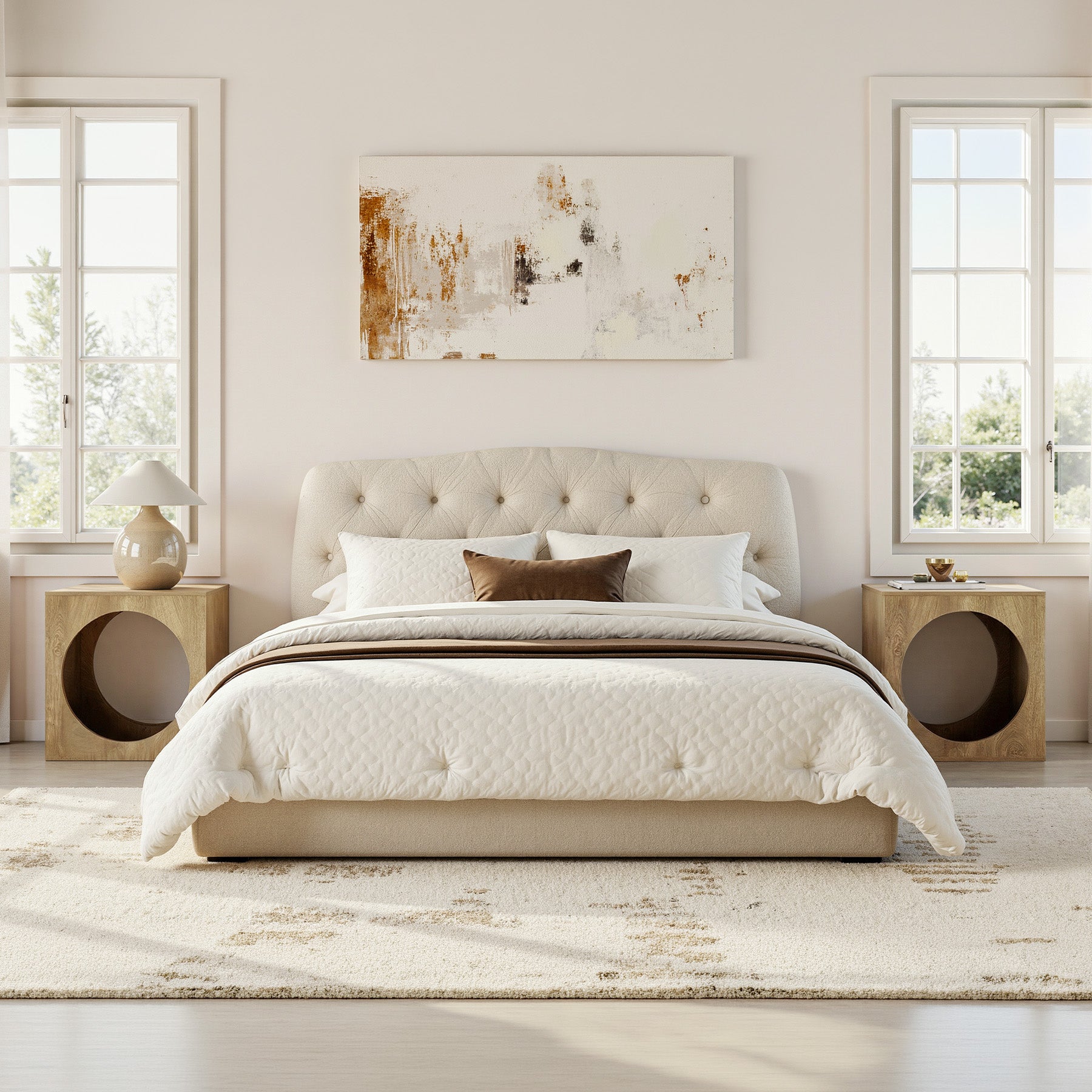 23.62" Modern Wooden End Table, 2-Tier Rectangular Side Table