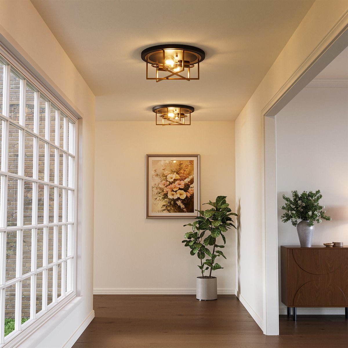 12.99" Ceiling Light Fixtures, 2 - Light Flush Mount Lighting for any Room Tribesigns