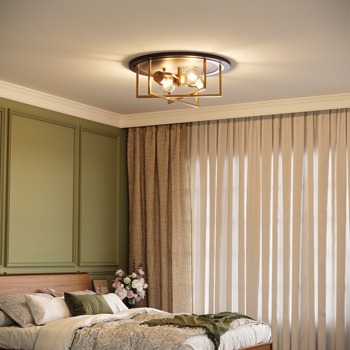 12.99" Ceiling Light Fixtures, 2 - Light Flush Mount Lighting for any Room Tribesigns