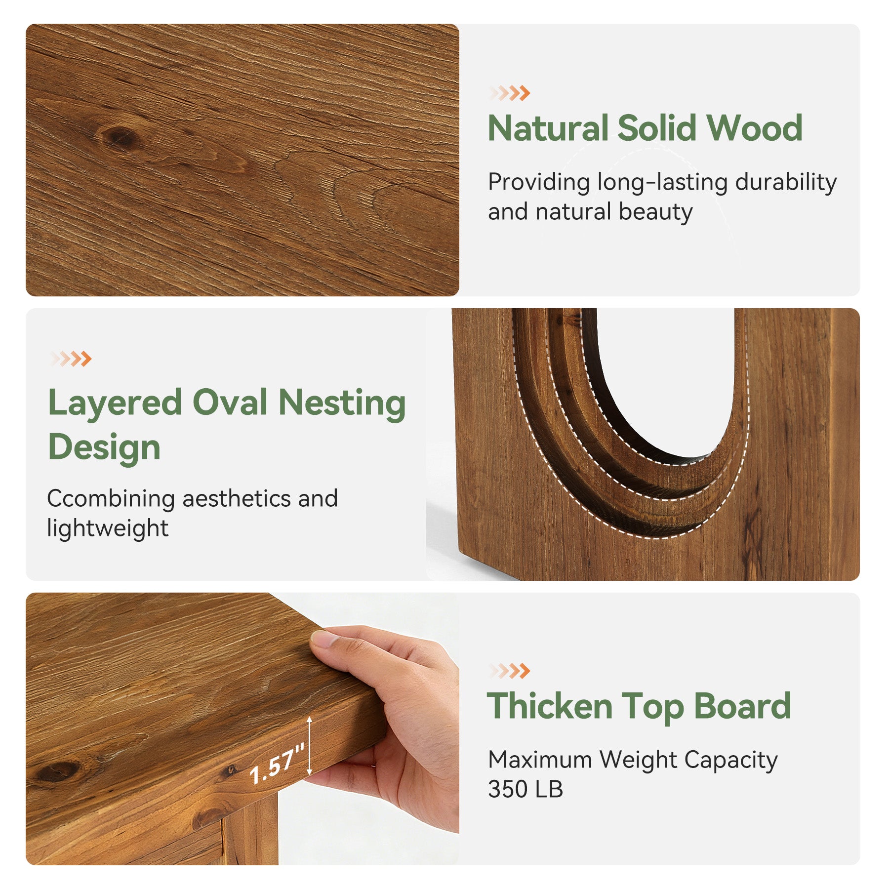 43.3" Solid Wood Dining Bench, Farmhouse Dining Room Bench with Hollowed Legs