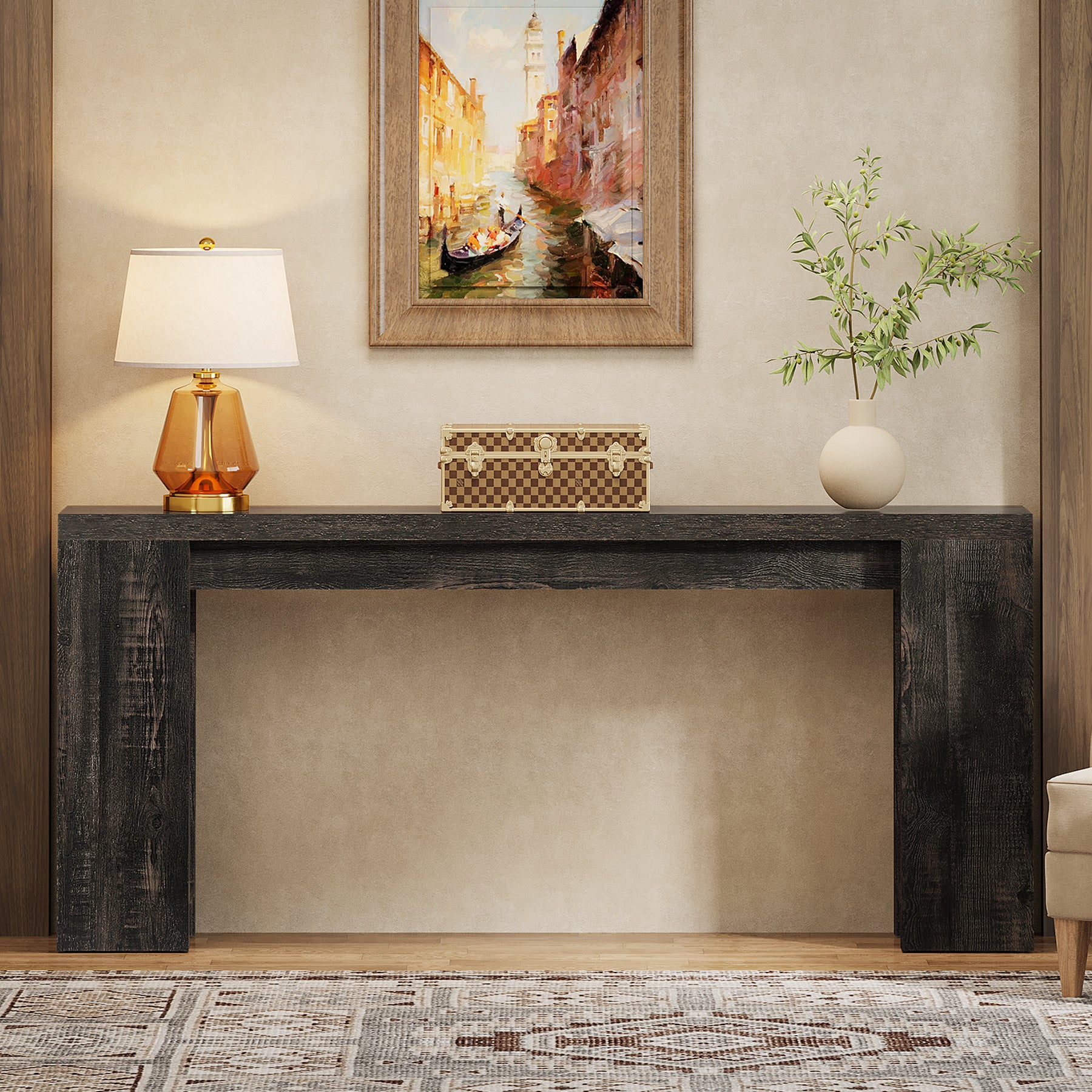 Tribesigns 70.9" Extra Long Console Table, Farmhouse Narrow Sofa Table for Entryway