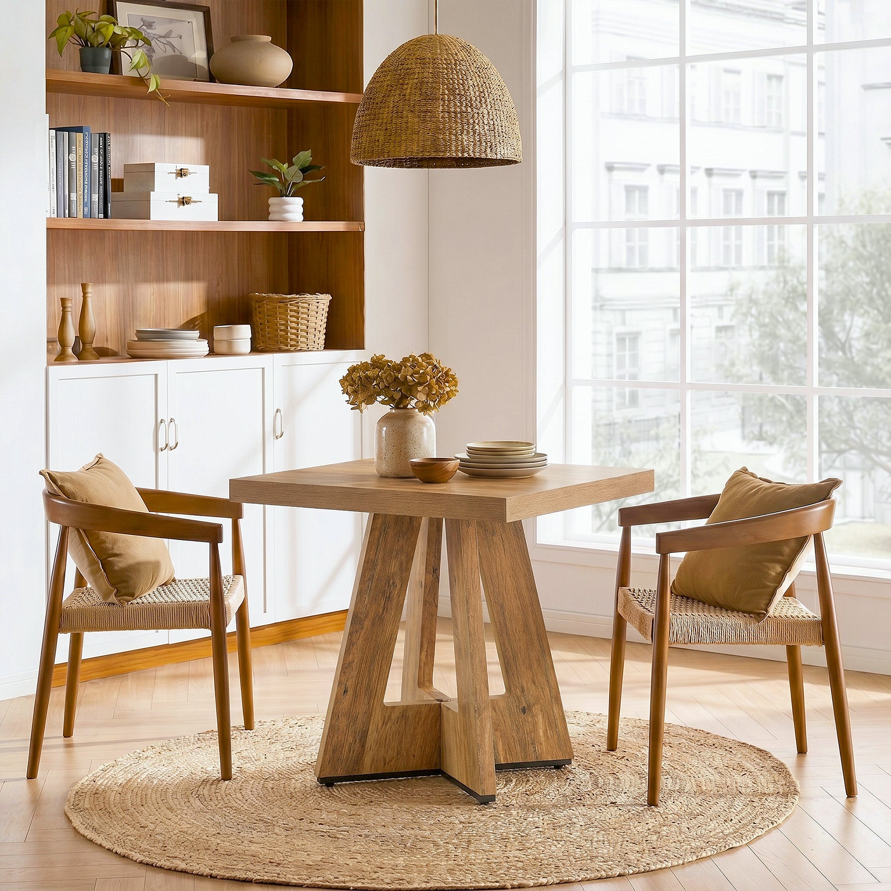 31.5" Dining Table, Square Kitchen Dinner Table for 2-4 People