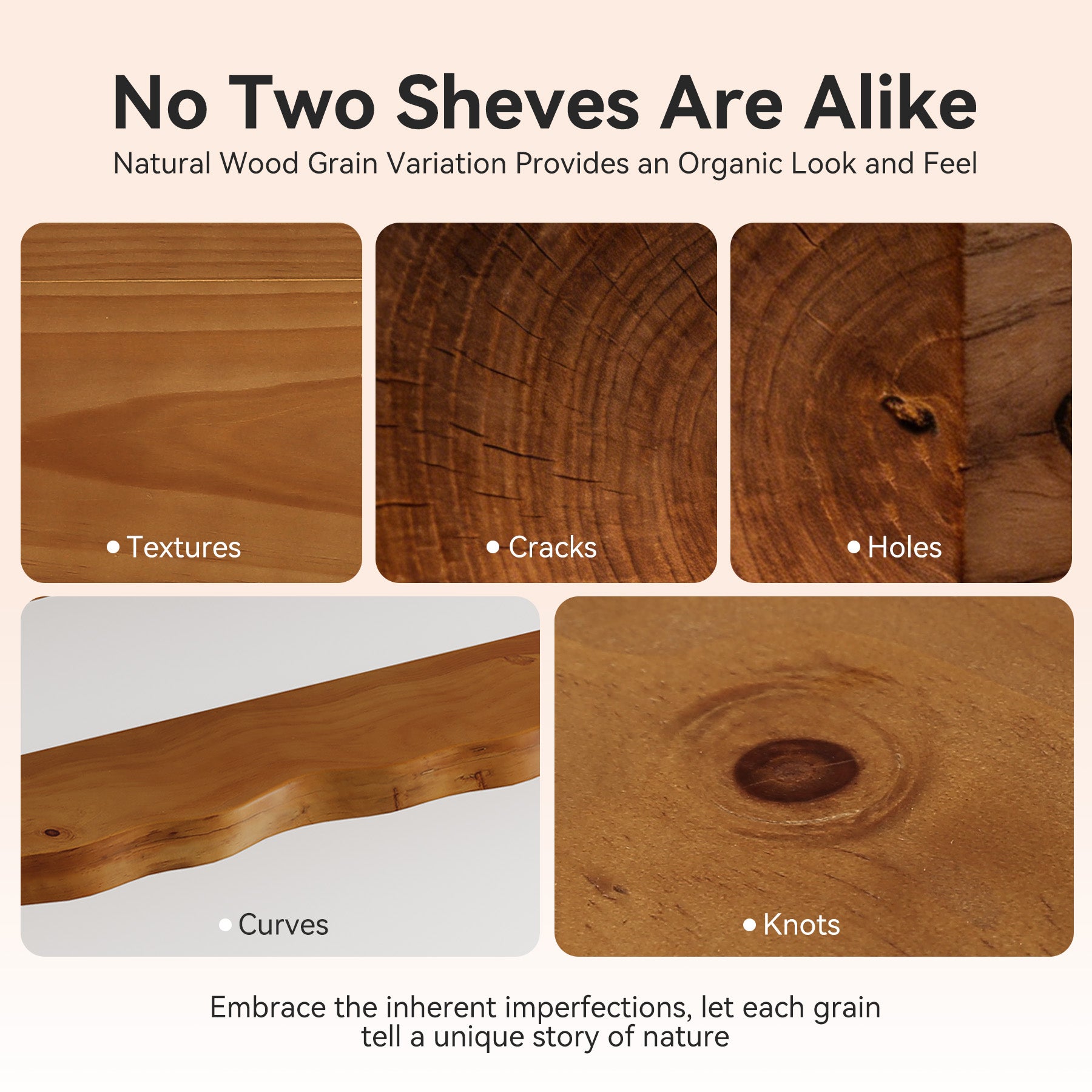 47.2" Floating Shelves for Wall Set of 3, Solid Wood Live Edge Wall Shelves