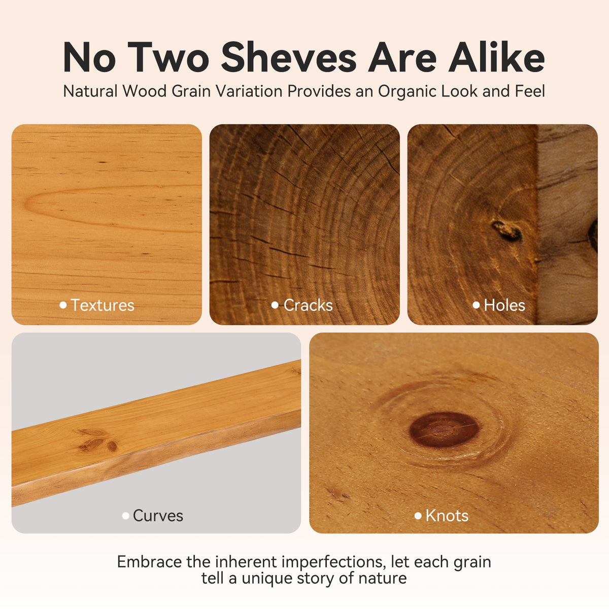 47.2" Floating Shelves for Wall Set of 3, Solid Wood Live Edge Wall Shelves