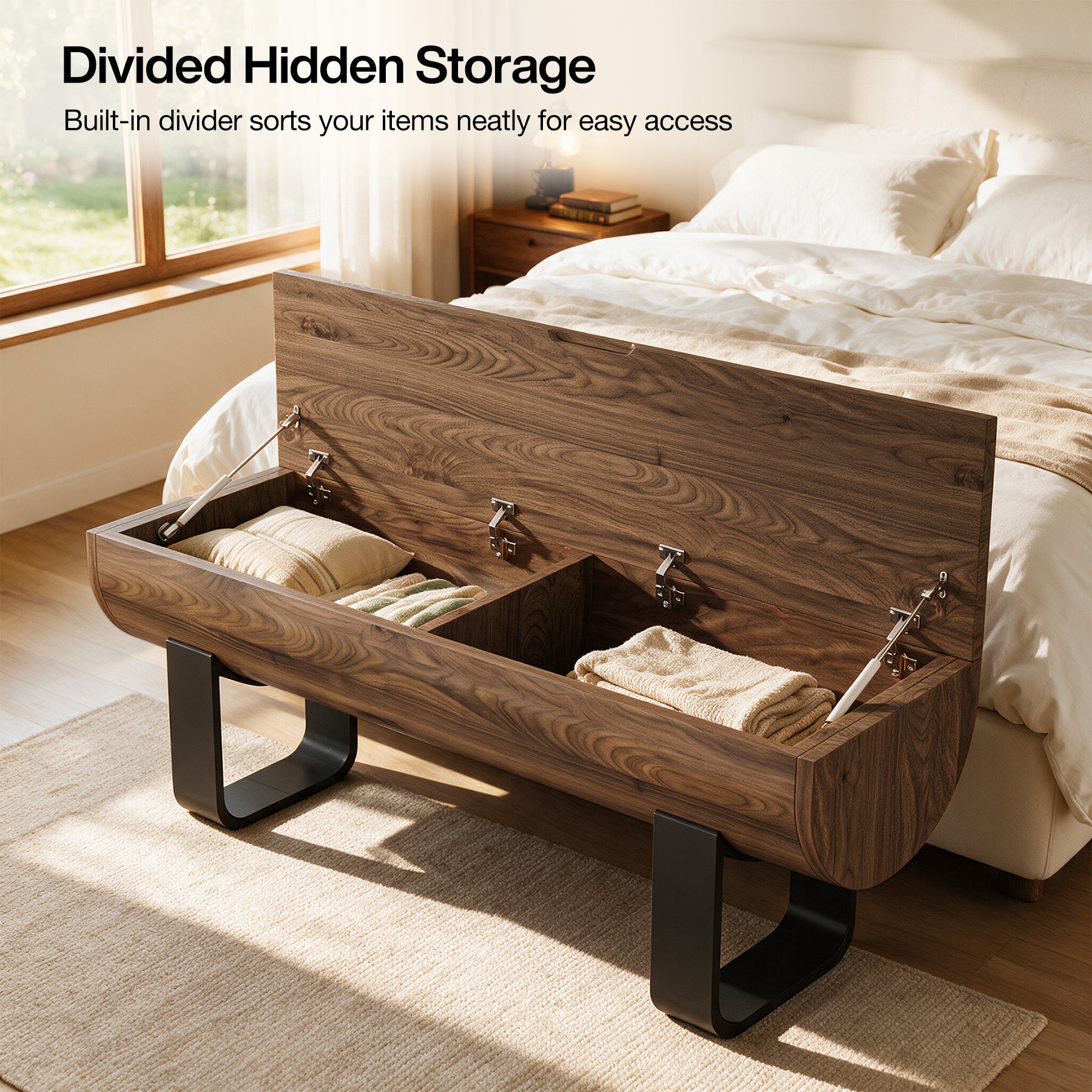 55.1" Storage Bench, Farmhouse Lift Top Entryway Shoe Bench with Metal Legs