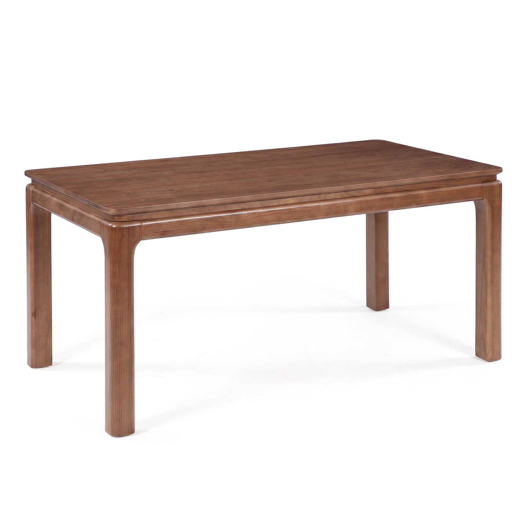 63" Solid Wood Dining Table, Rectangle Kitchen Table with 3-Layer Desktop for 4-6