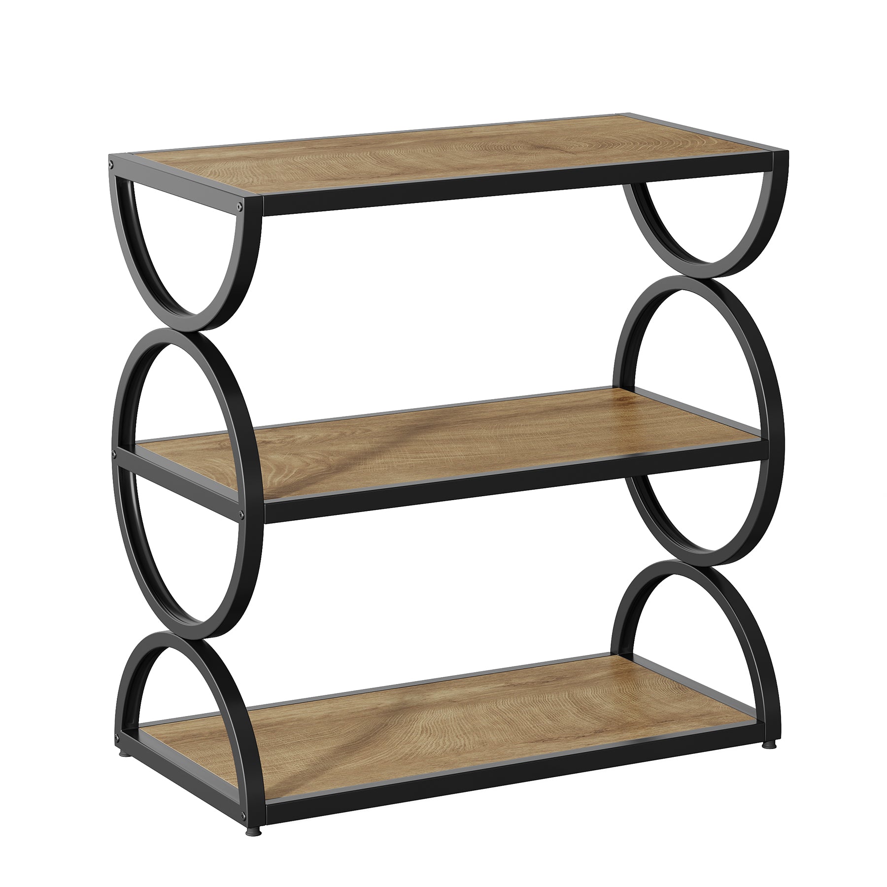 23.6” Industrial Nightstand, Bedside Table With 3-Tier Open Shelves For Small Bedrooms