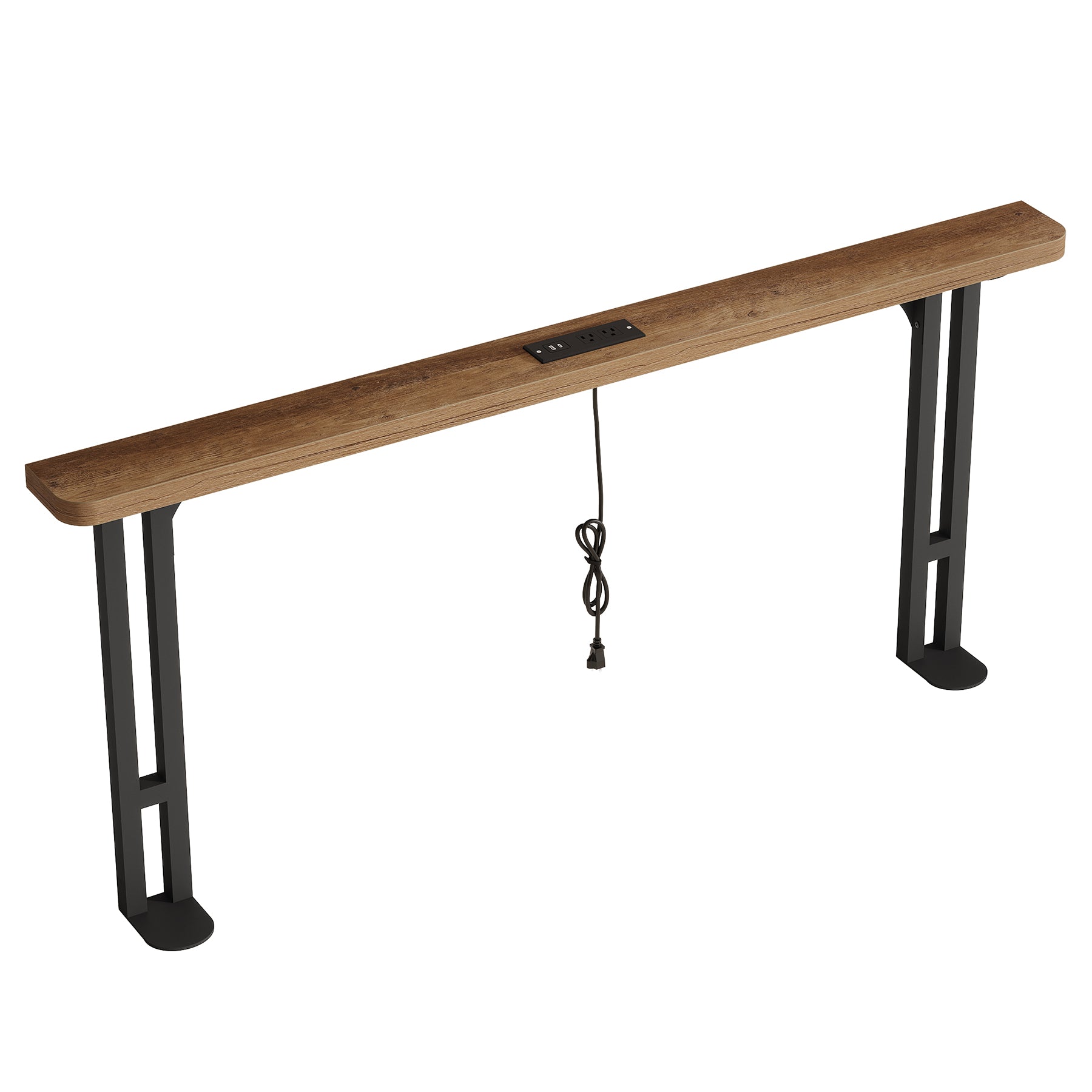 70.9" Narrow Console Table, Skinny Sofa Table with Power Outlet for Living Room