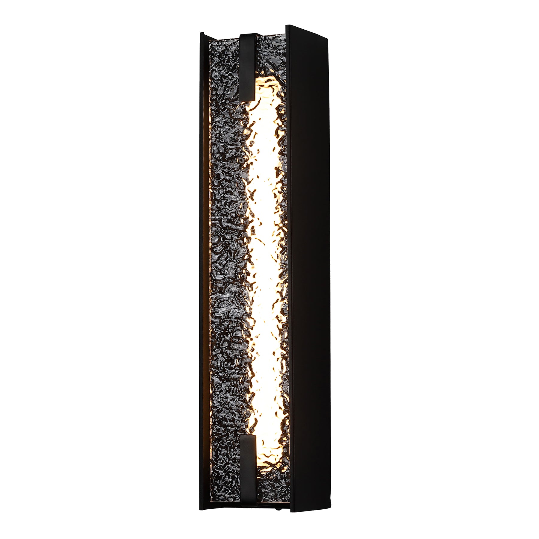 21.65" Outdoor LED Wall Sconce, Waterproof Wall Light Fixture with Water Ripple Acrylic
