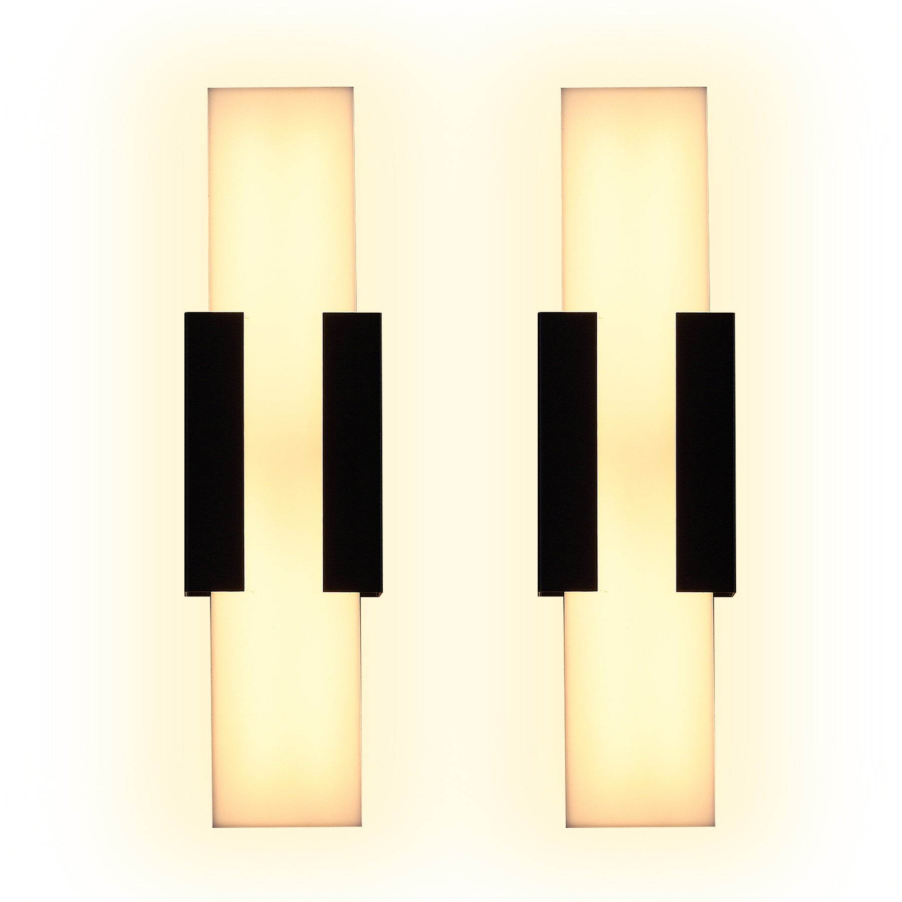 Outdoor Wall Light, Modern Exterior Wall Sconce with Metal Base & Acrylic Shade