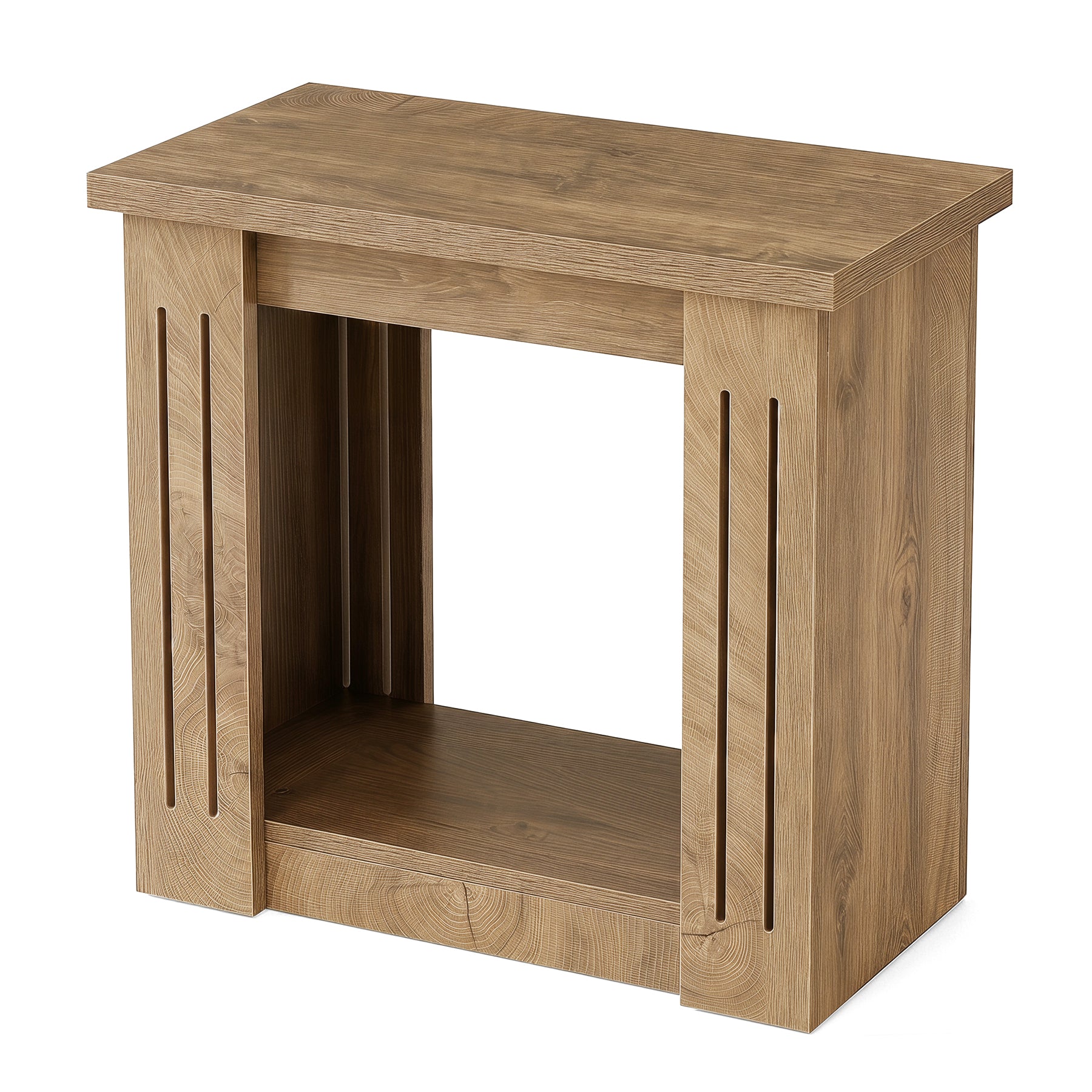 2-Tier Farmhouse End Table, 23.6" Side Table Nightstand with Storage for Living Room