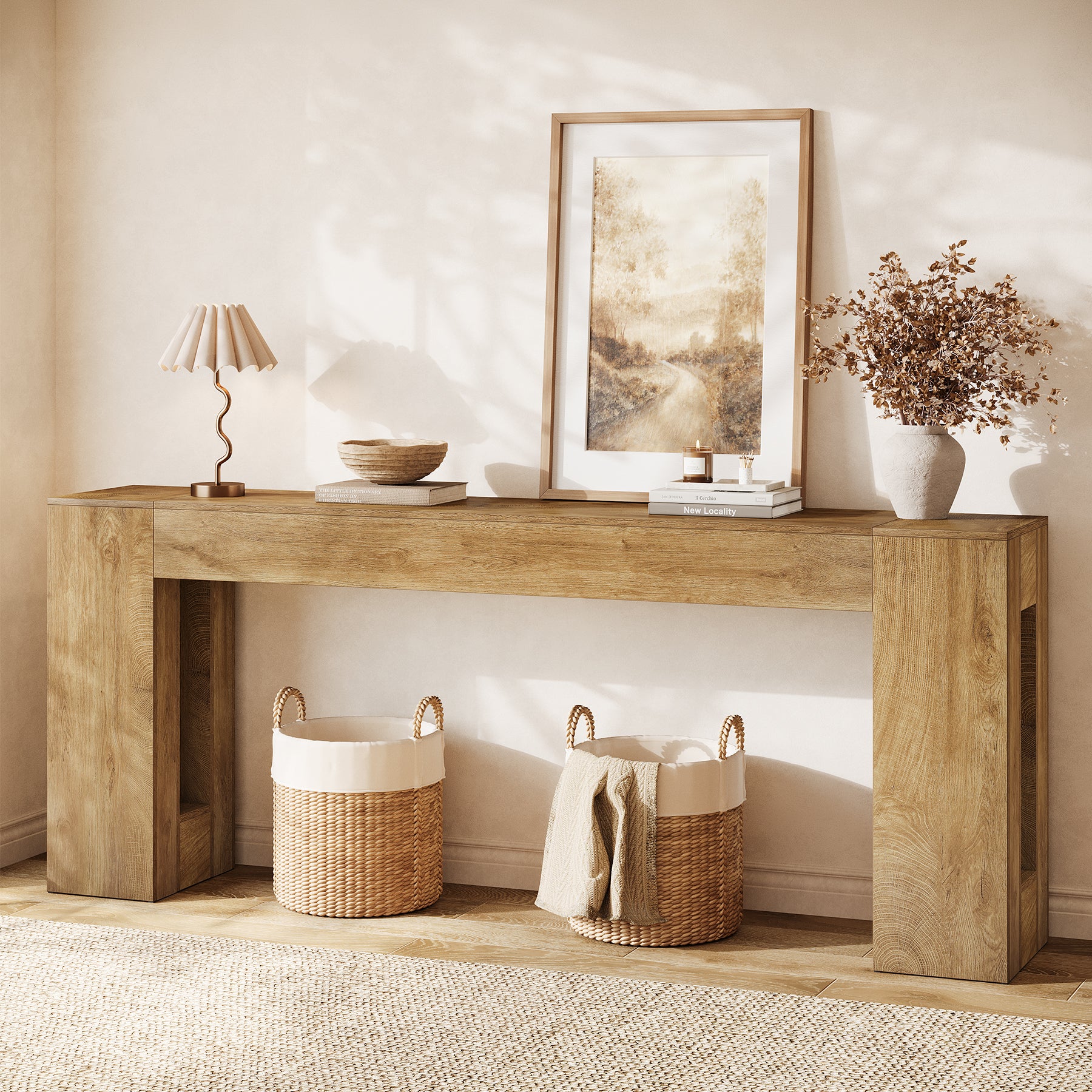 Tribesigns 78.74" Console Table, Modern Geometric Sofa Table for Entryway