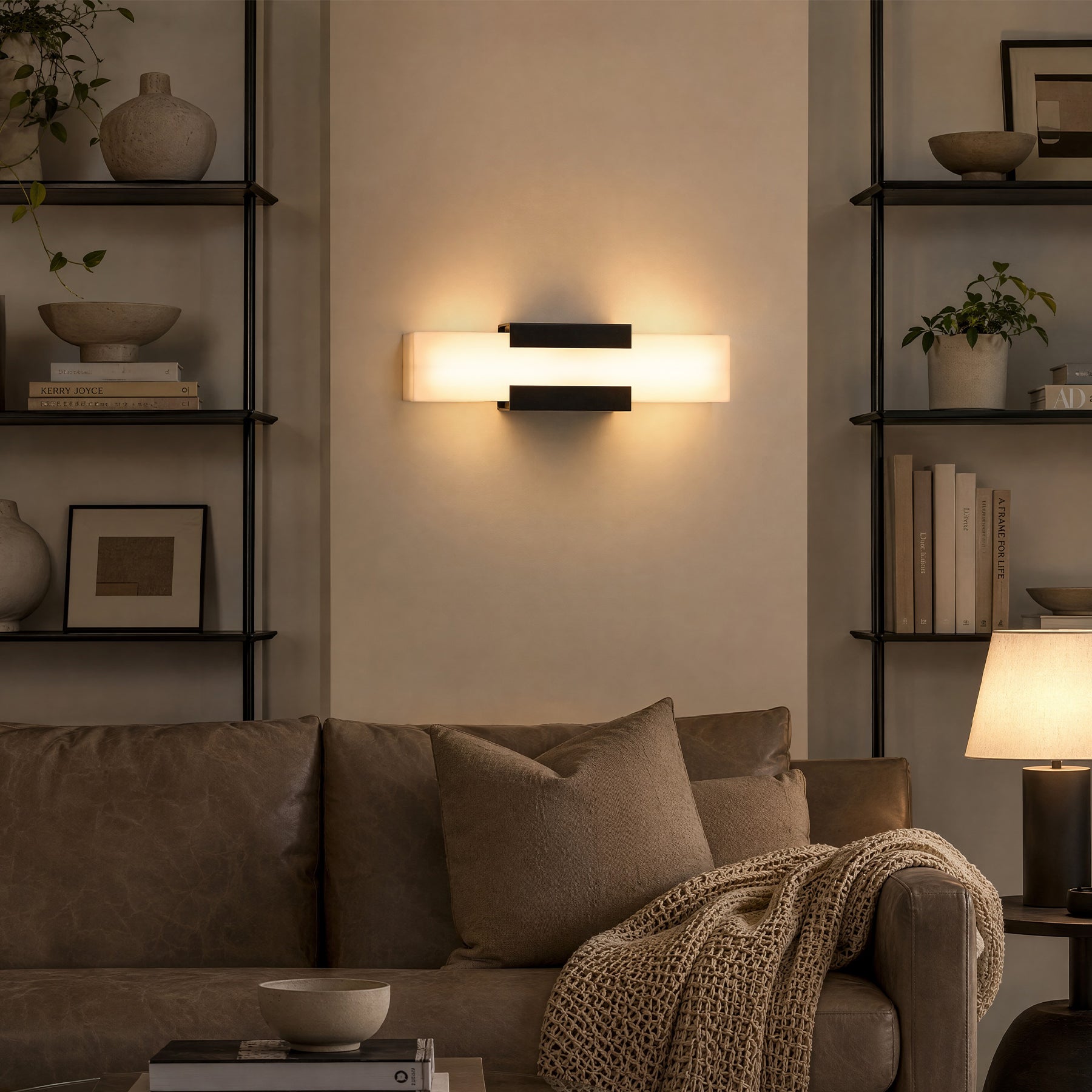 Outdoor Wall Light, Modern Exterior Wall Sconce with Metal Base & Acrylic Shade