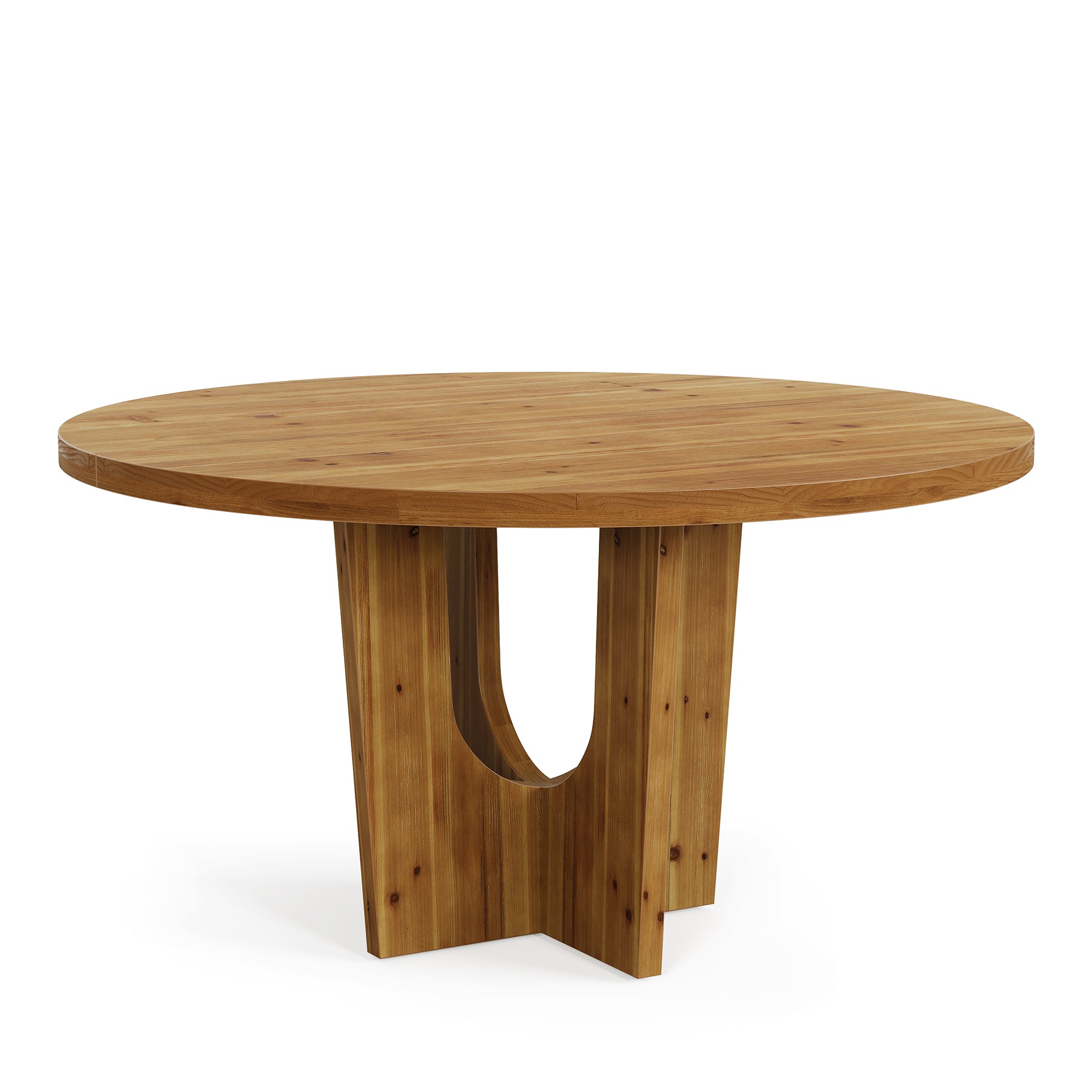 Solid Wood Round Dining Table, 47.2" Farmhouse Kitchen Table for 4-6 People