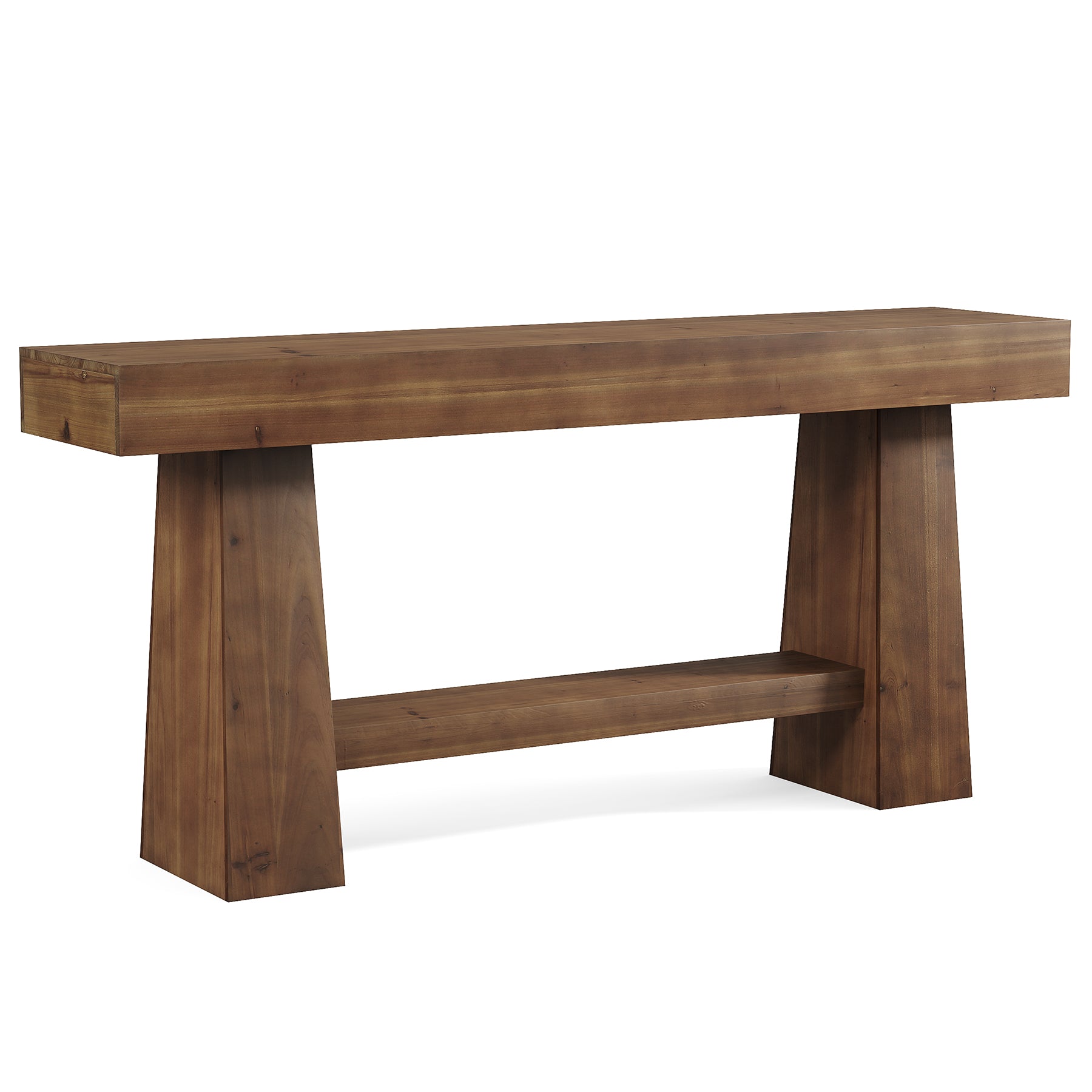 Solid Wood Console Table, 63" Wooden Entryway Sofa Table with Storage