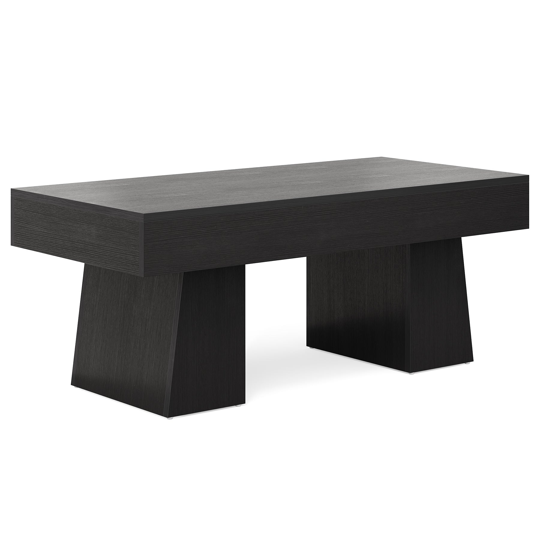 47.24" Farmhouse Coffee Table, Rectangular Center Table with Thick Base