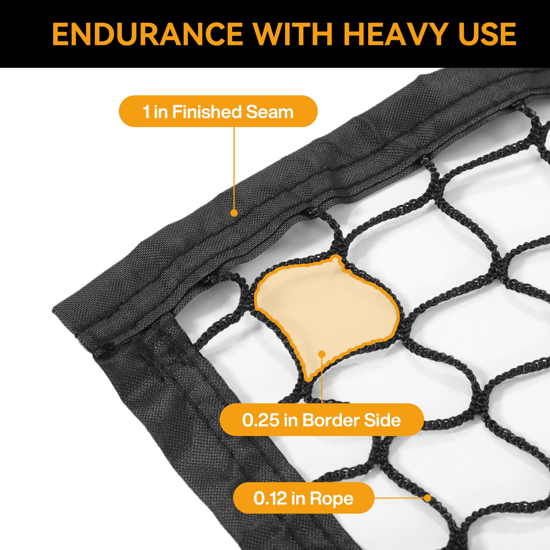 Sports Netting, Nylon Golf Net 10x10, High Impact Golf Practice Net for Backyard, 4 Hooks & 12 Bungee Cords