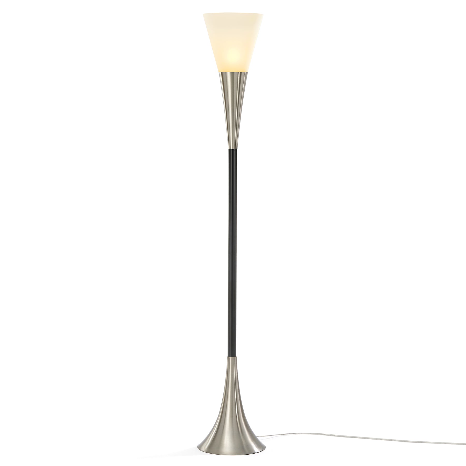 72.8" Floor Lamp with Sandblasted Glass Lampshade & Foot Pedal Switch