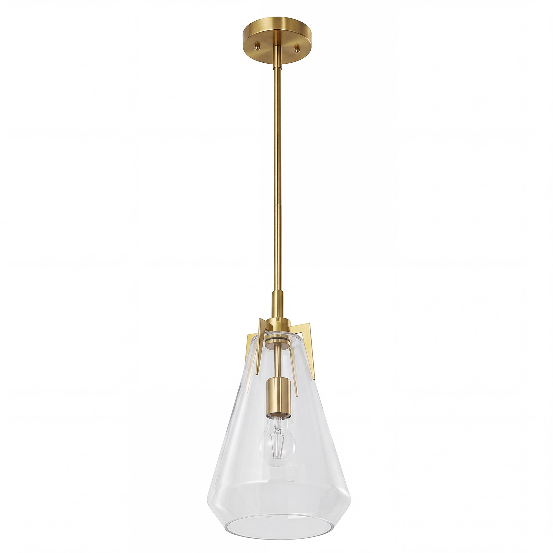 8.5" Single Pendant Light , Modern Hanging Light Fixture with Clear Glass Shade