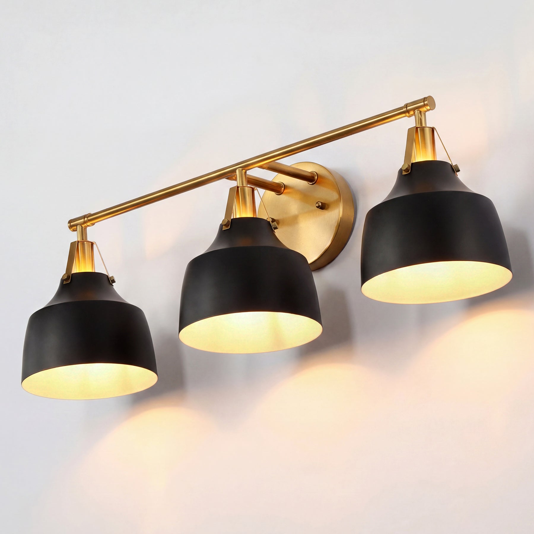 3-Light Bathroom Vanity Light, 24" Wall Light Fixtures with Metal Shade