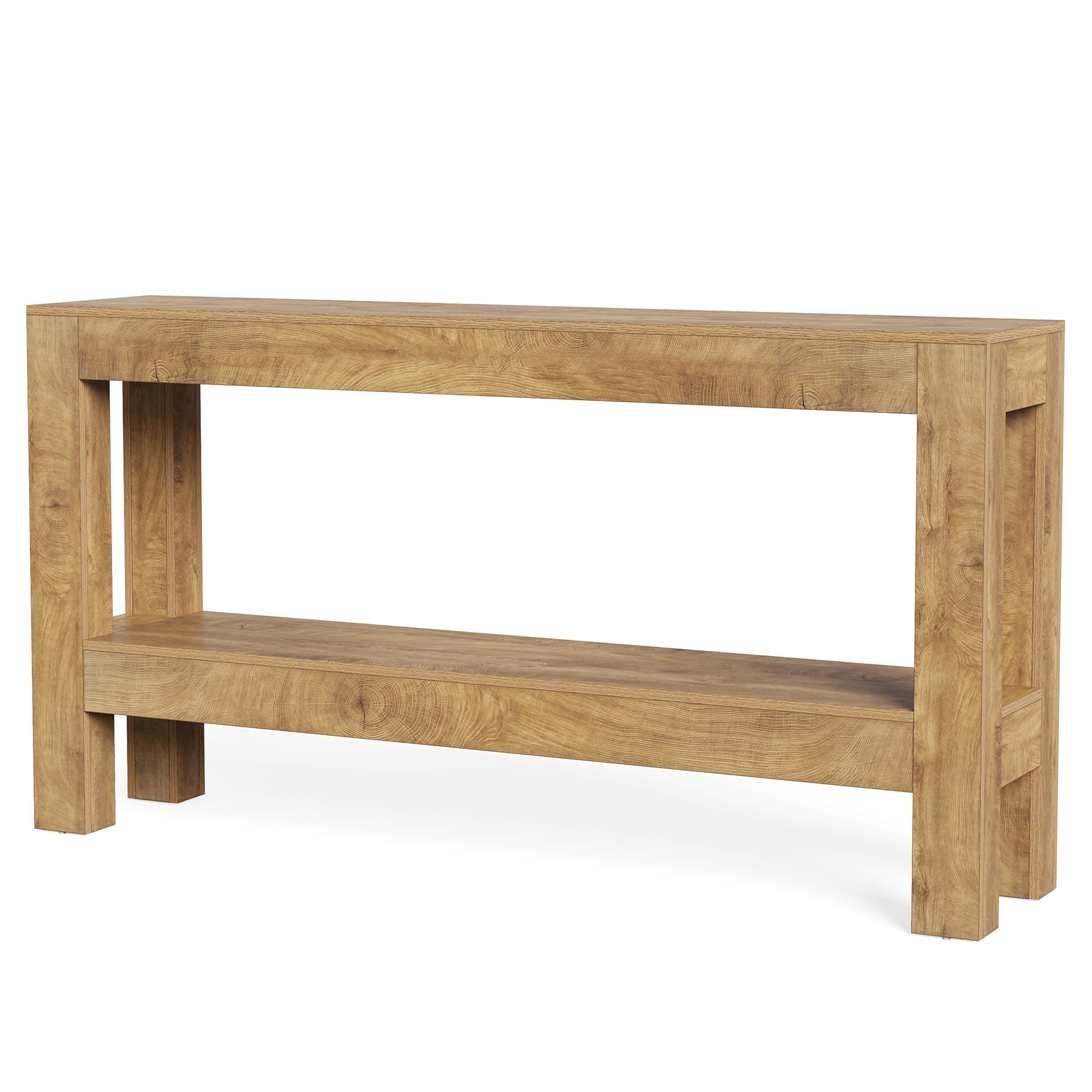 63" Console Table, Farmhouse 2-Tier Entryway Table Sofa Table
