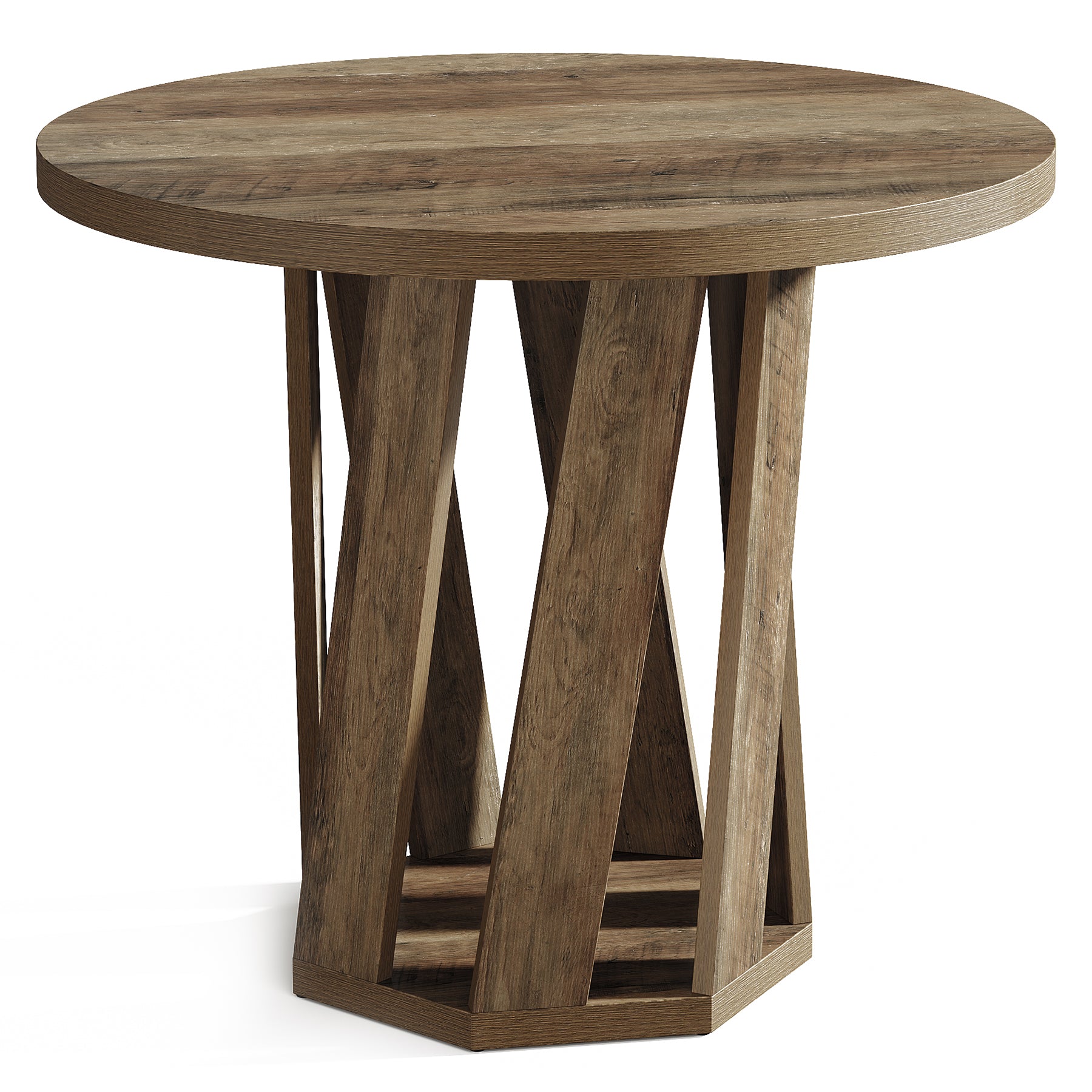 31.5" Round Dining Table, Solid Wood Kitchen Table for 2-4 People