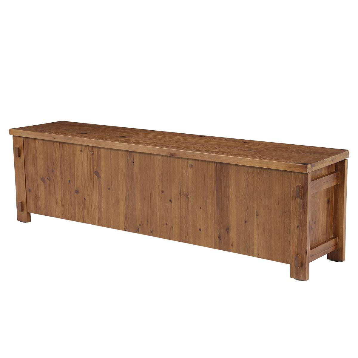 63" Solid Wood Storage Bench, Farmhouse End of Bed Bench with Soft-Close Lid for Bedroom