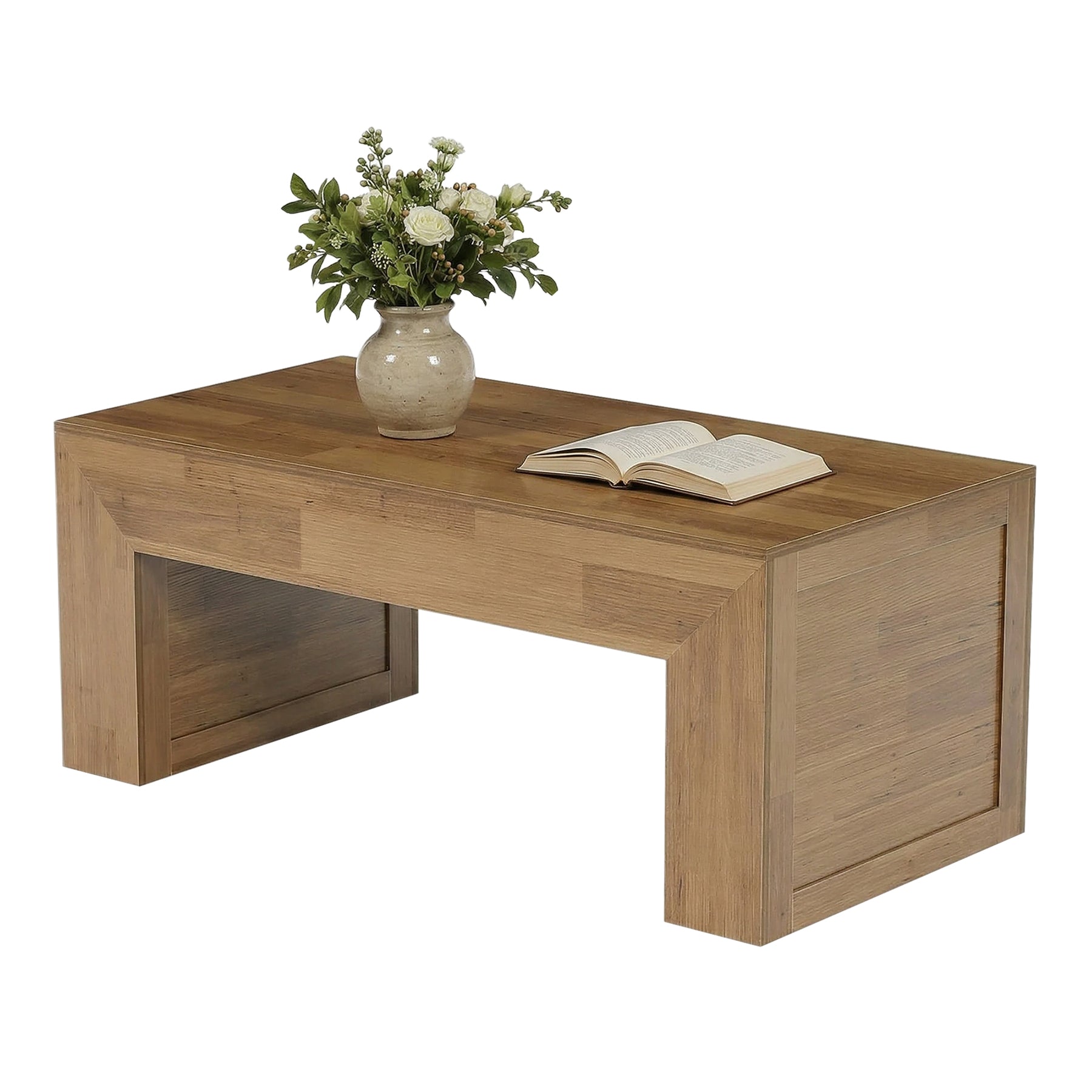 Tribesigns 47" Farmhouse Coffee Table, Wooden Center Table for Living Room