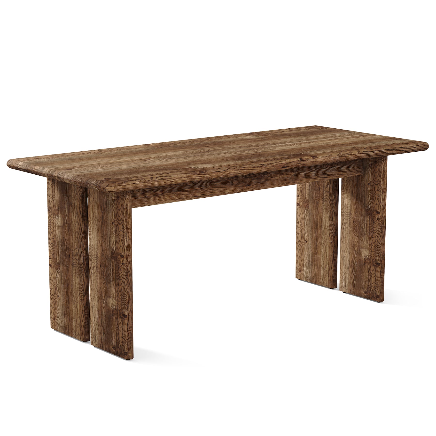 63" Solid Wood Dining Table, Rectangle Kitchen Table for 4-6 People