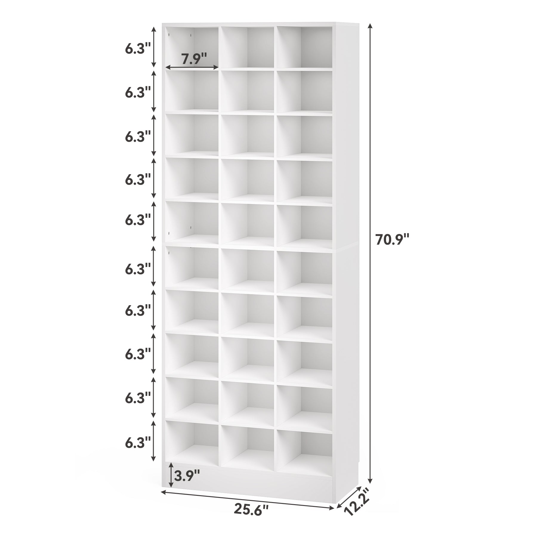 70.8" Freestanding Shoe Cabinet, 10-Tier Shoe Rack Storage Organizer with 30 Cubbies