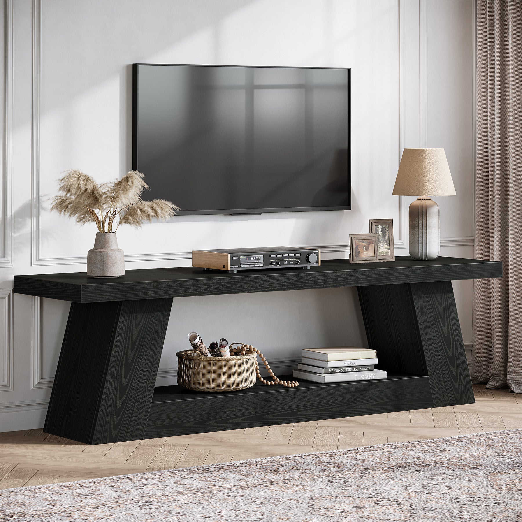 63" TV Stand for UP to 75" TVs, Media TV Console with Storage Shelves