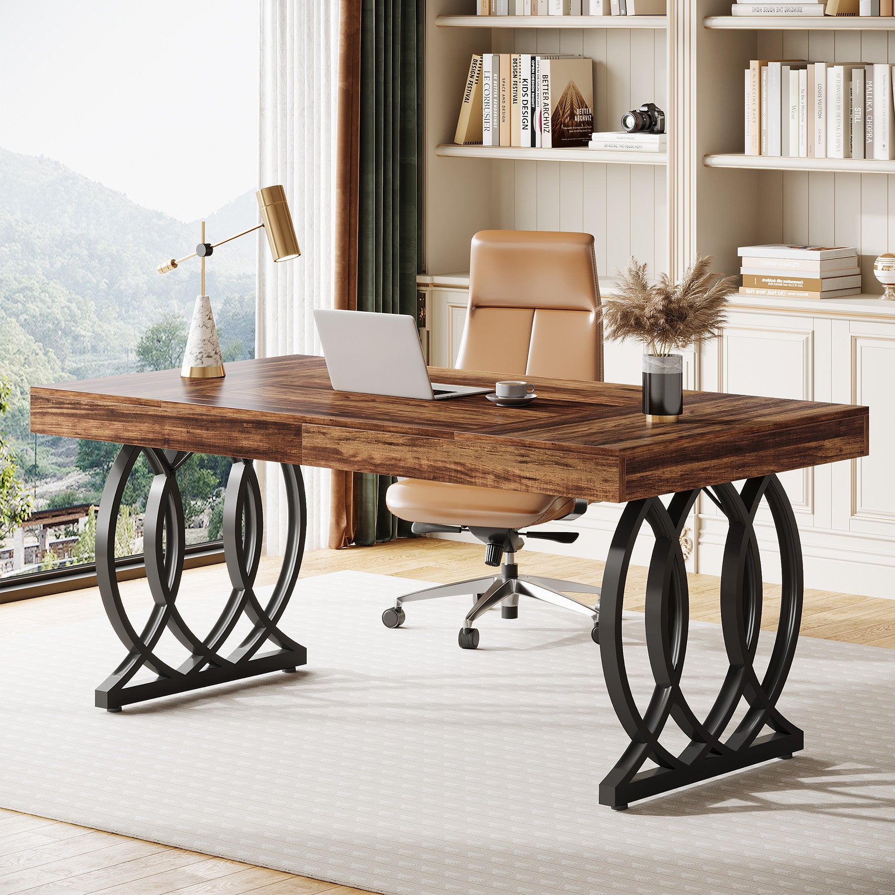 63" Executive Desk, Modern Office Computer Desk with Luxury Design