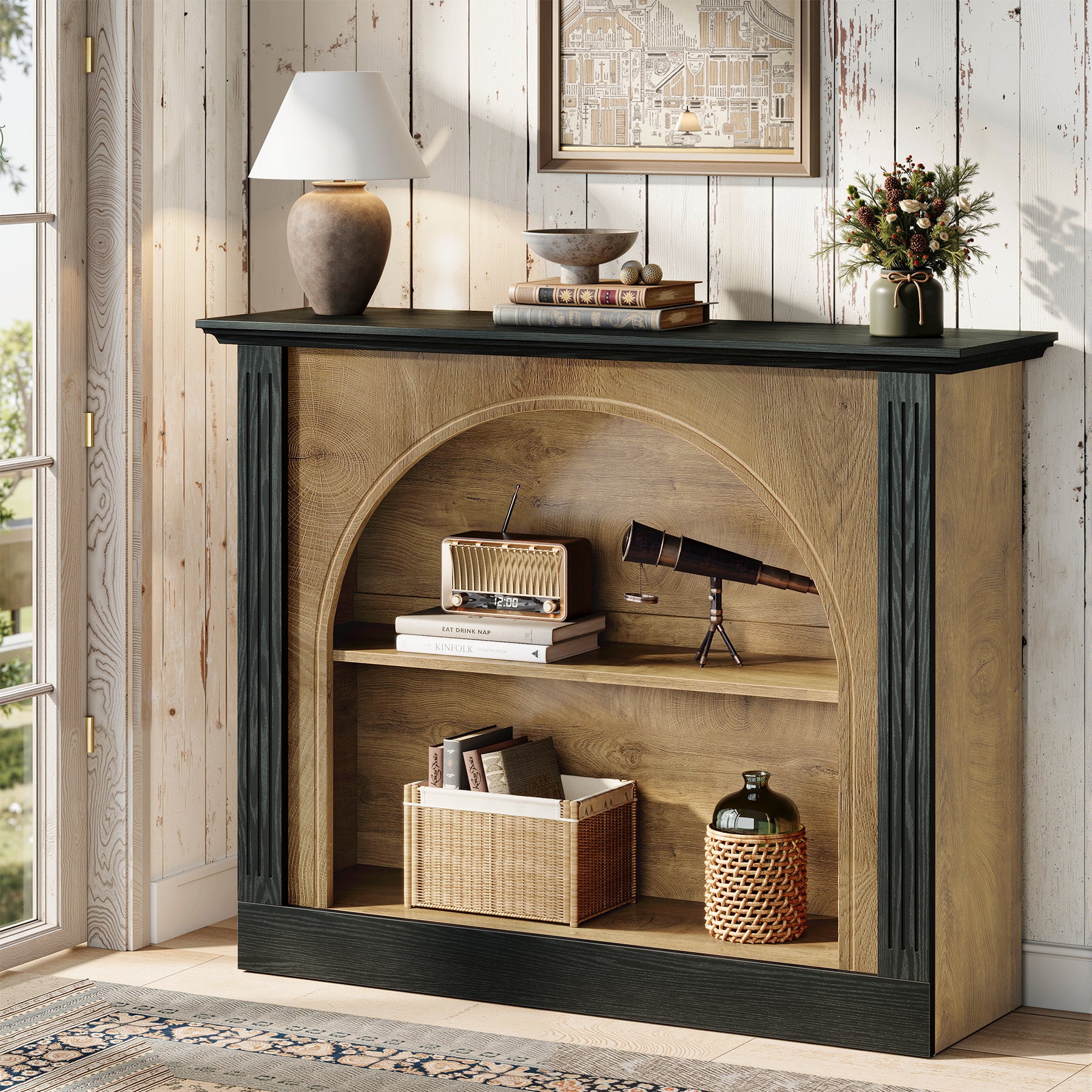 3-Tier Console Table, 43.3" Sofa Entryway Table with Storage