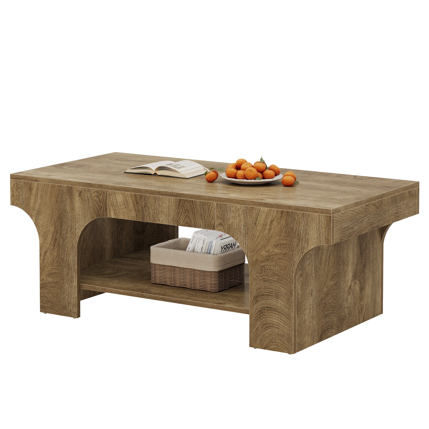 Tribesigns 47.24" Coffee Table, 2-Tier Farmhouse Center Table for Living Room