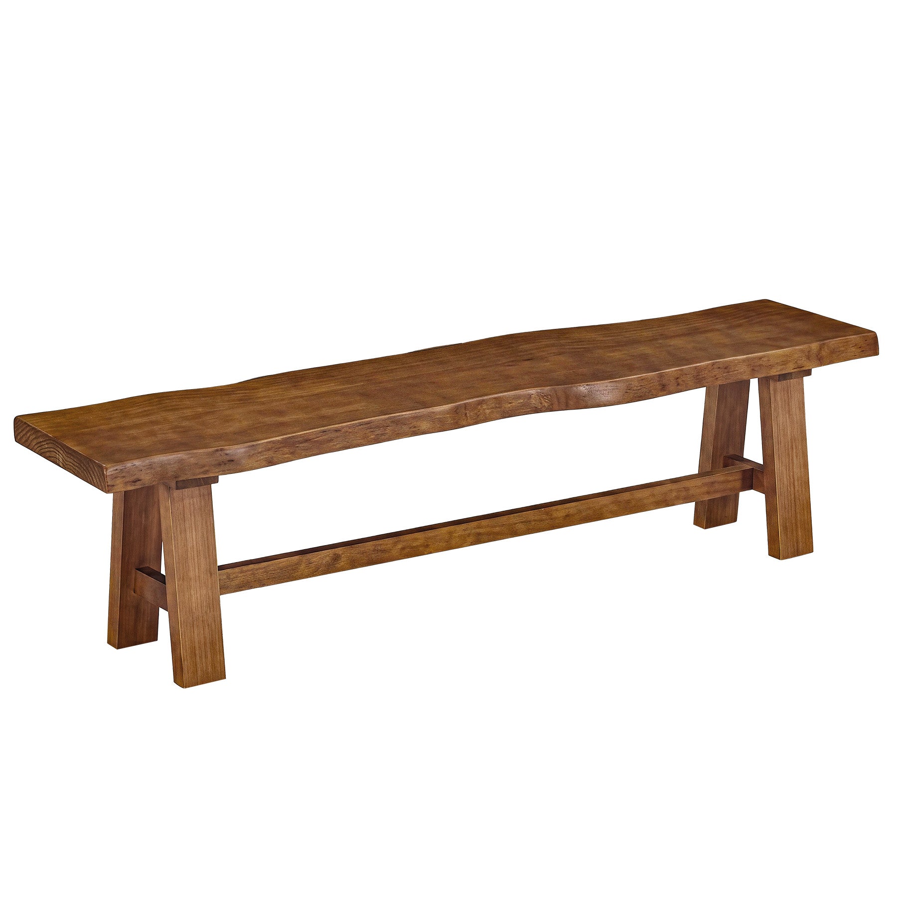Tribesigns 63" Solid Wood Entryway Bench, Farmhouse Bench with A-Frame Legs