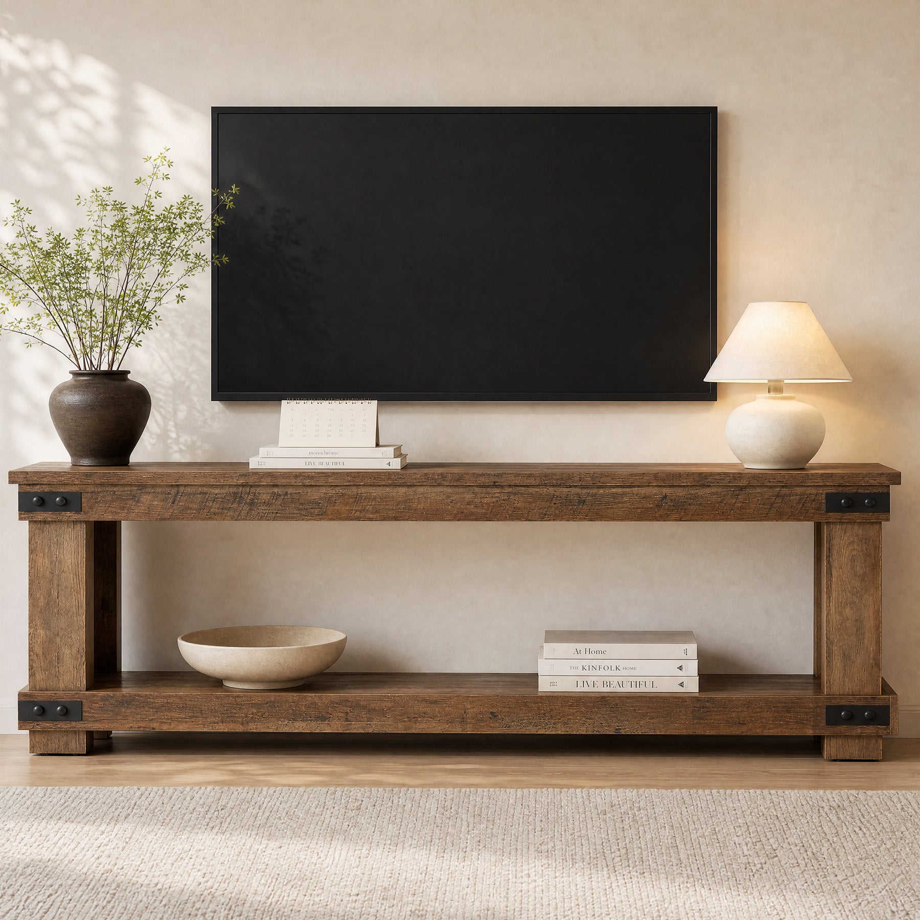 71" TV Stand for 55/65/75" TV, Entertainment Center TV Console with Storage Shelf