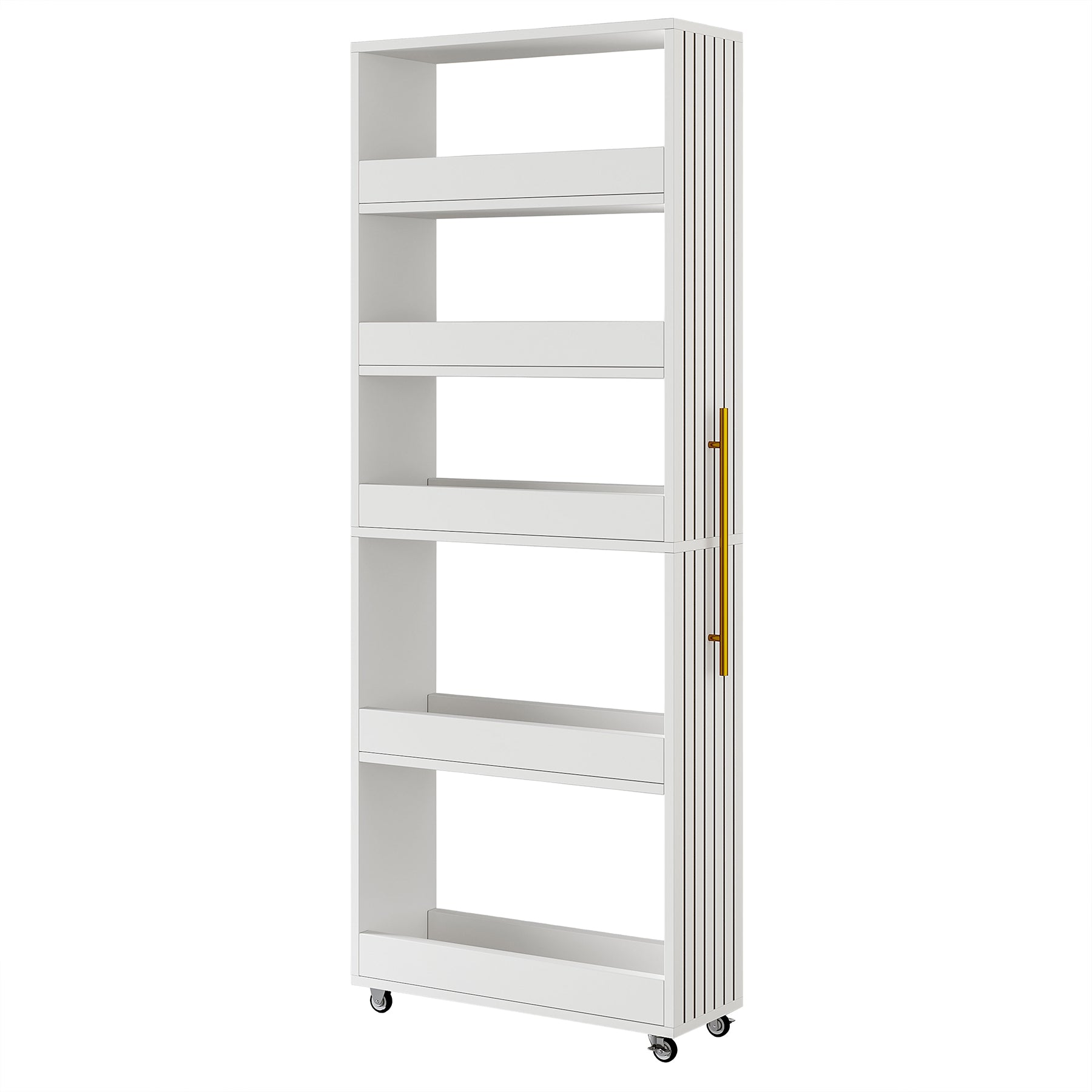 63-Inch Slim Rolling Storage Cart, 5-Tier Narrow Organizer with Wheels for Small Spaces