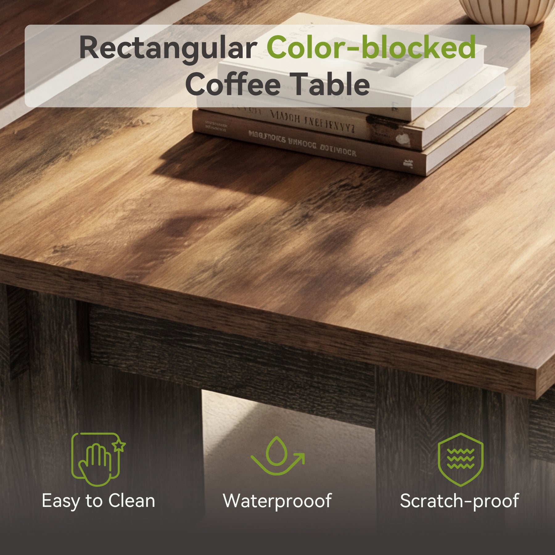 55" Rectangular Coffee Table for Living Room