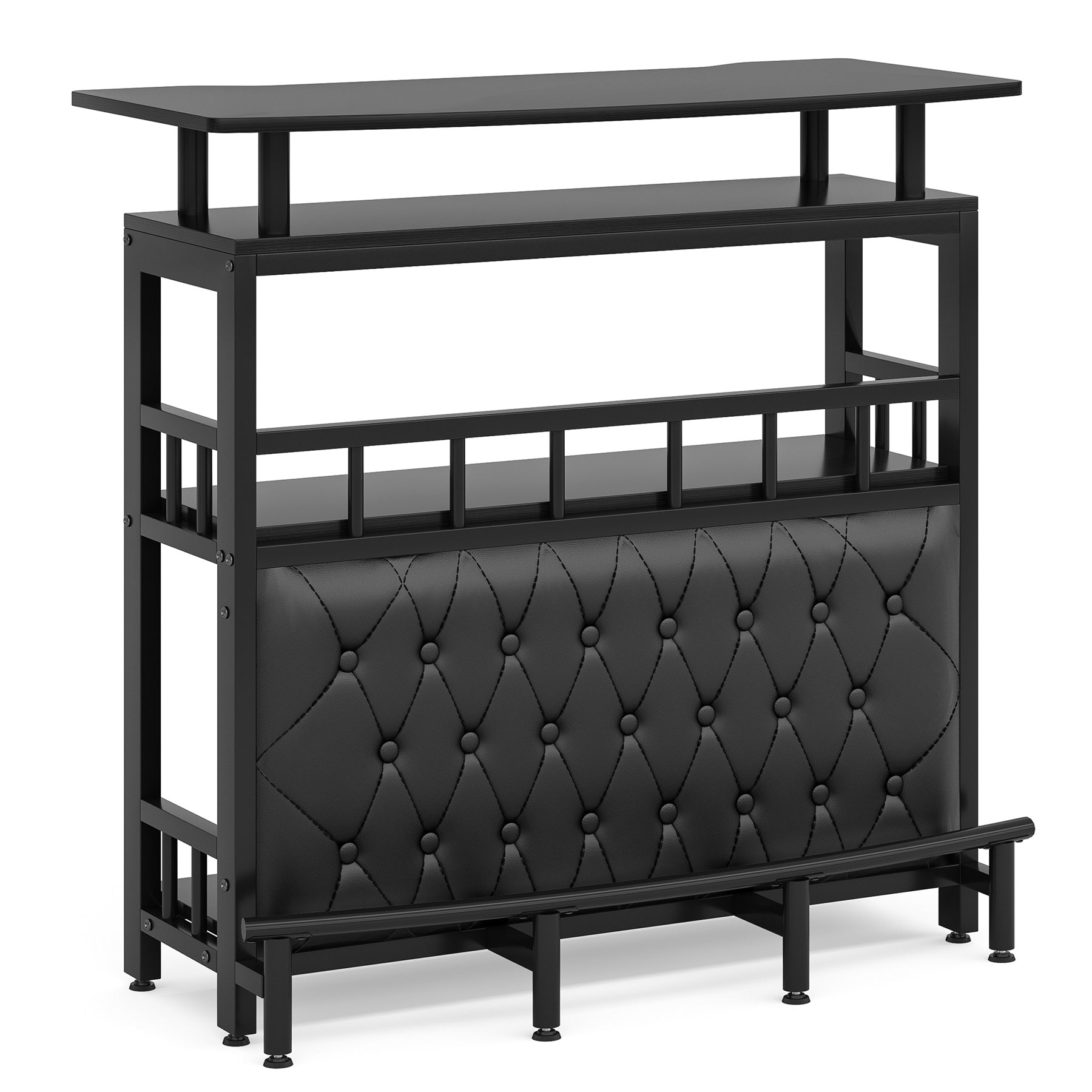 Bar Unit for Liquor, Home Entertainment Bar with Storage and Footrest