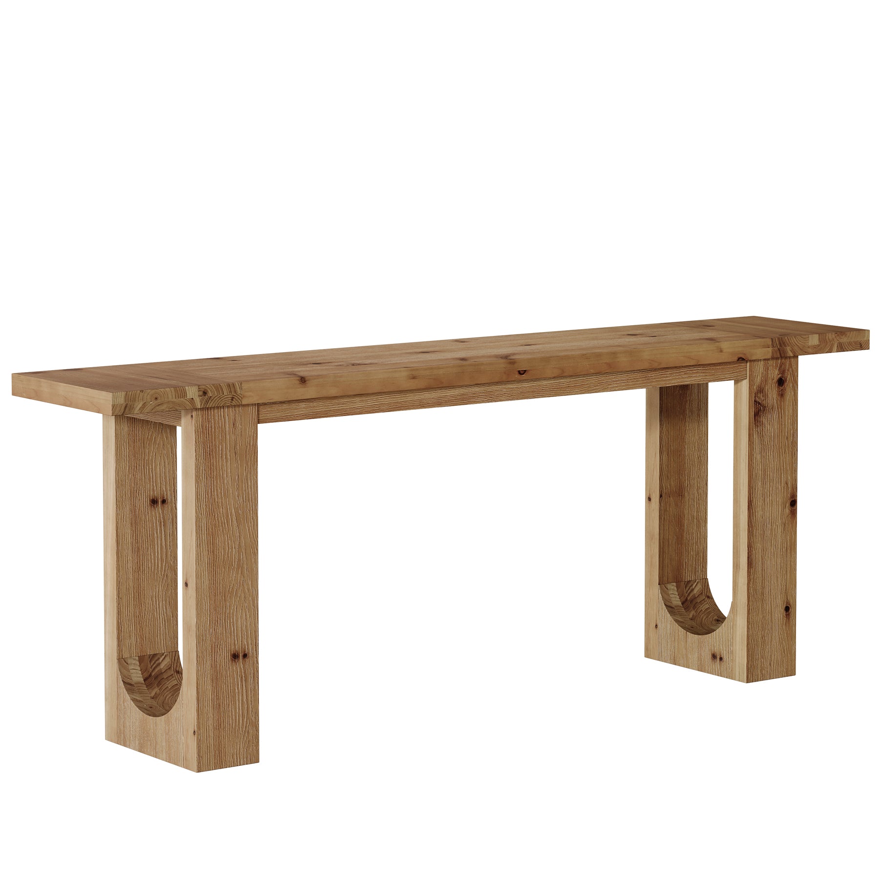 78.74" Solid Wood Console Table, Long Entryway Table with Hollow U-shaped Base